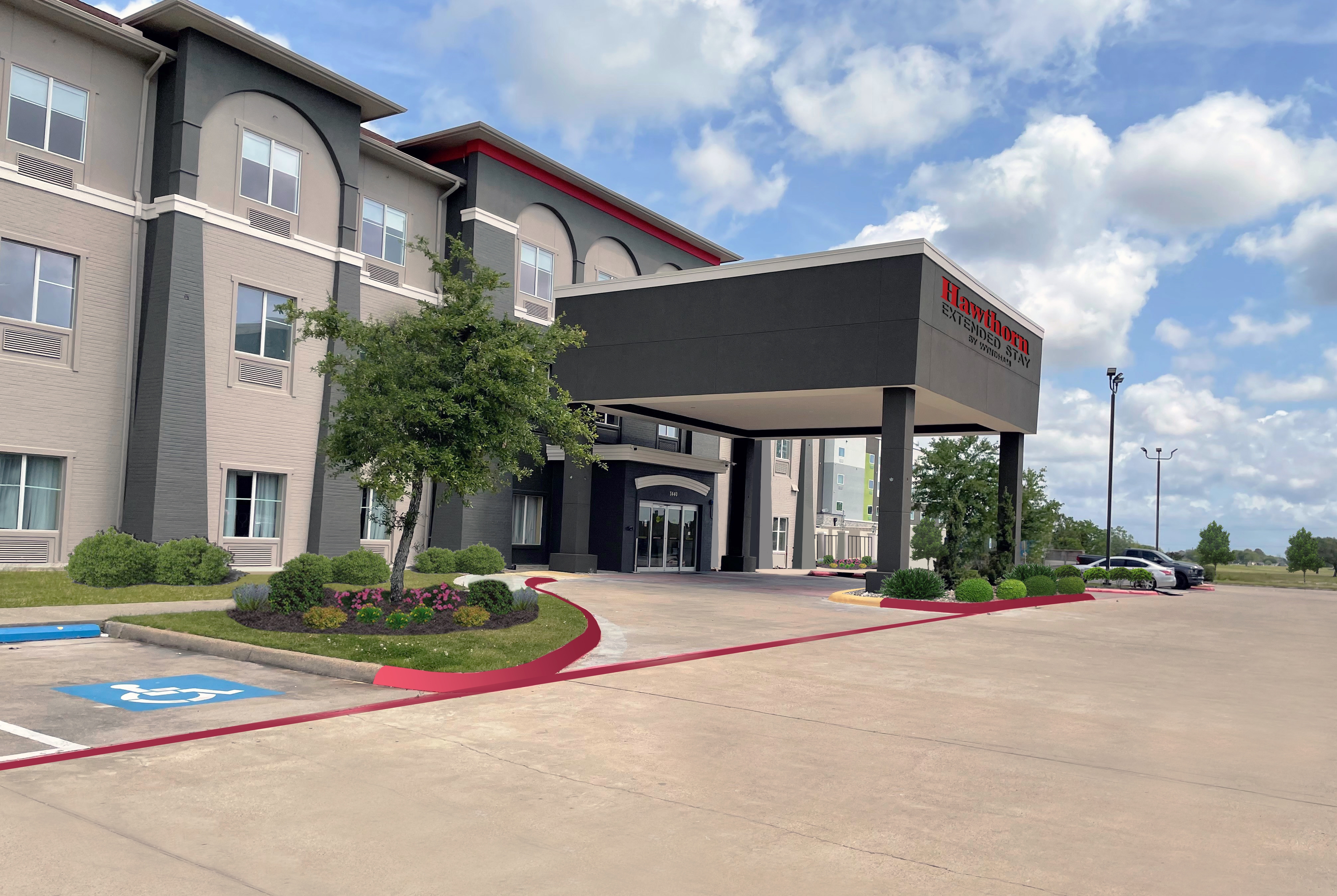 Exterior of Hawthorn Extended Stay by Wyndham Port Arthur hotel in Port Arthur, Texas