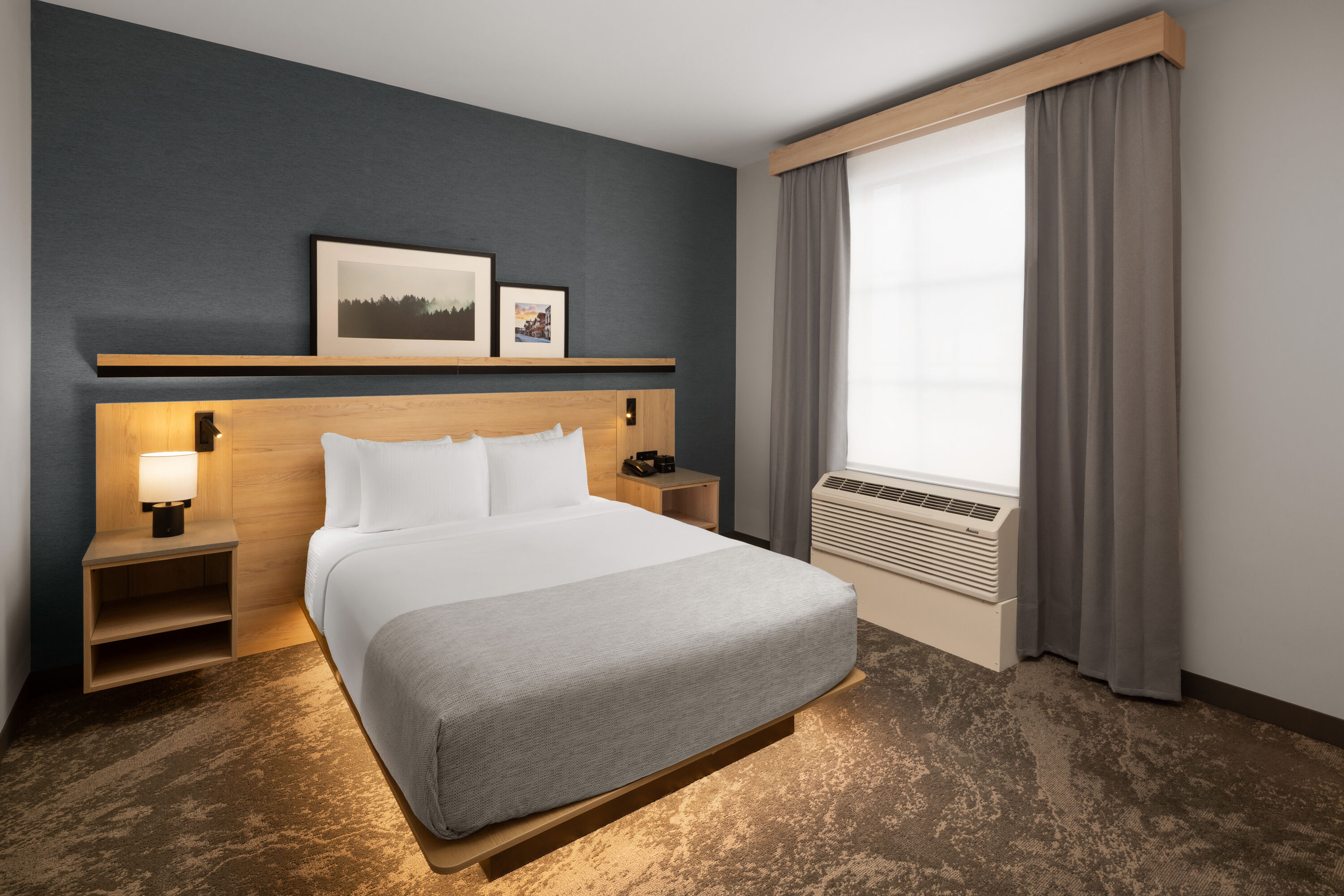 Guest room at the Hawthorn Extended Stay by Wyndham Leavenworth in Leavenworth, Washington