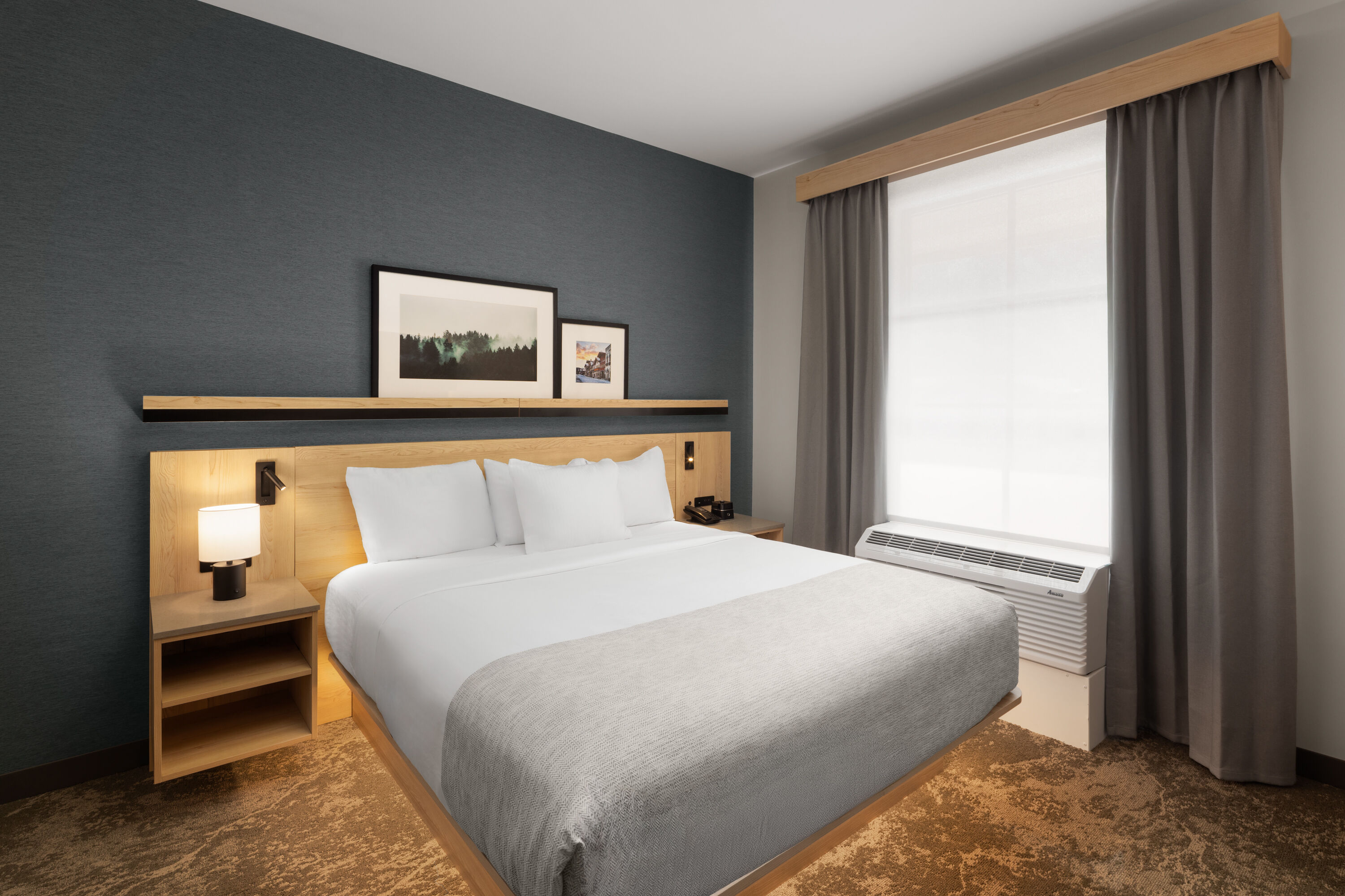 Guest room at the Hawthorn Extended Stay by Wyndham Leavenworth in Leavenworth, Washington