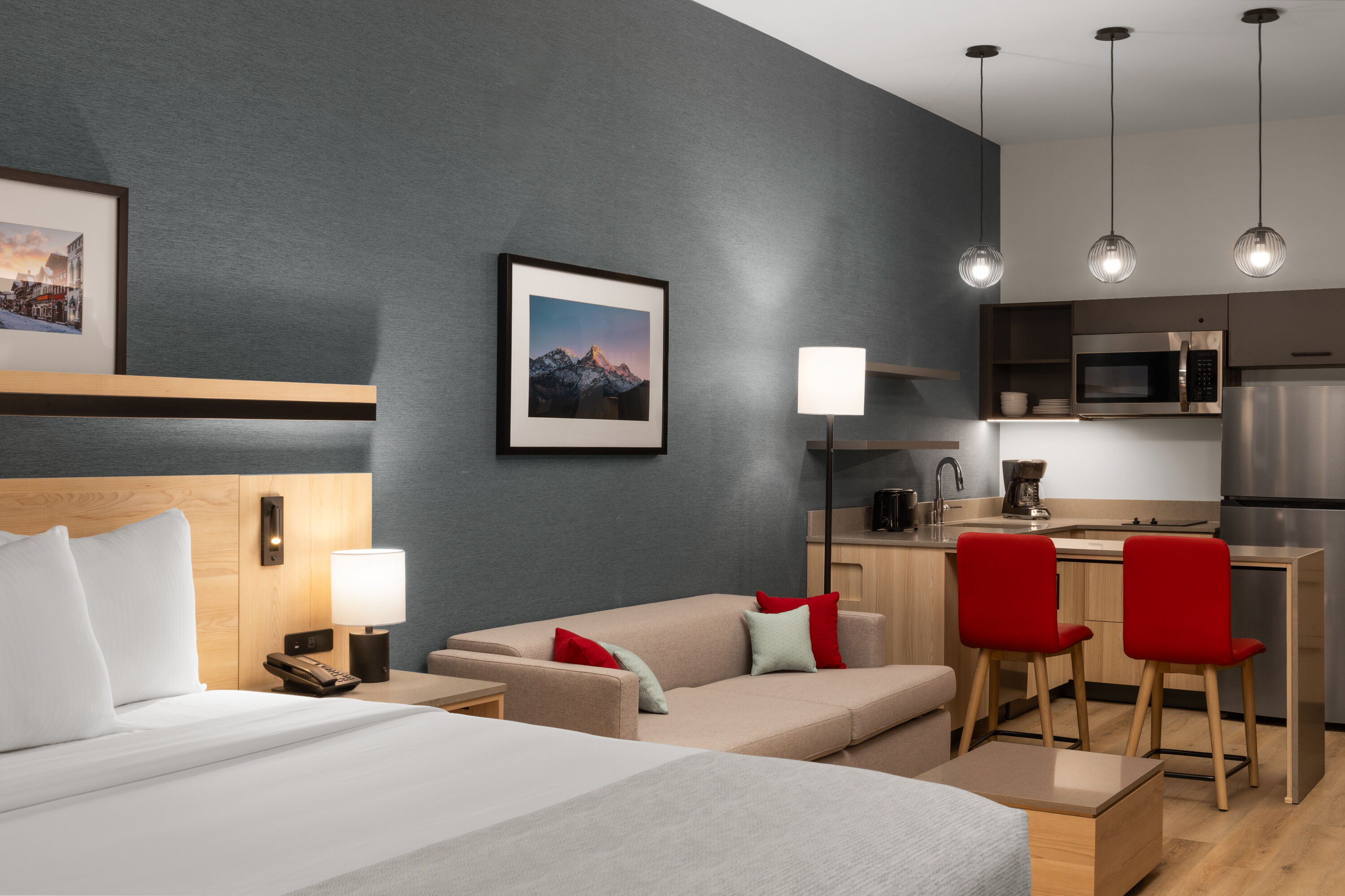 Guest room at the Hawthorn Extended Stay by Wyndham Leavenworth in Leavenworth, Washington