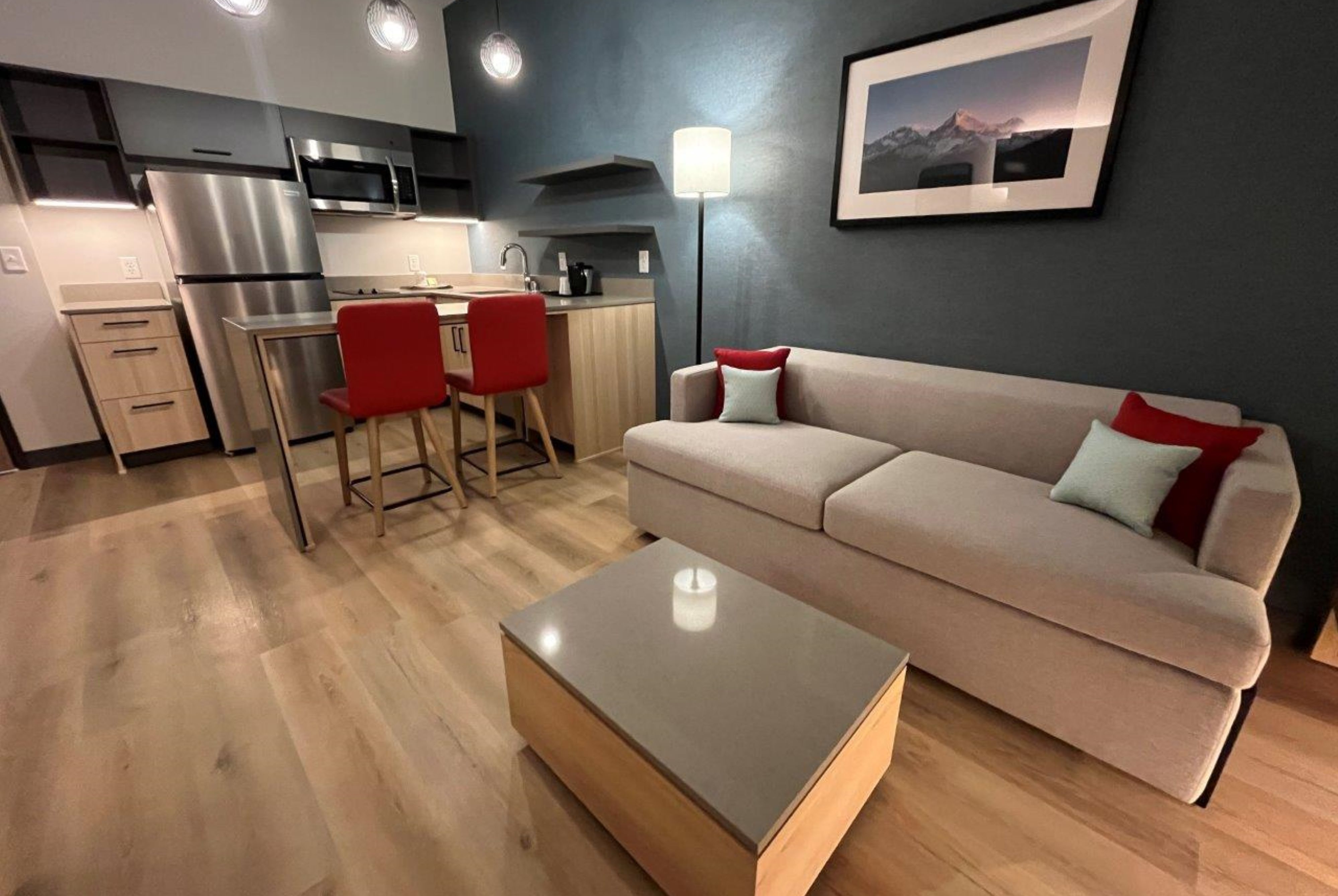 Guest room at the Hawthorn Extended Stay by Wyndham Leavenworth in Leavenworth, Washington