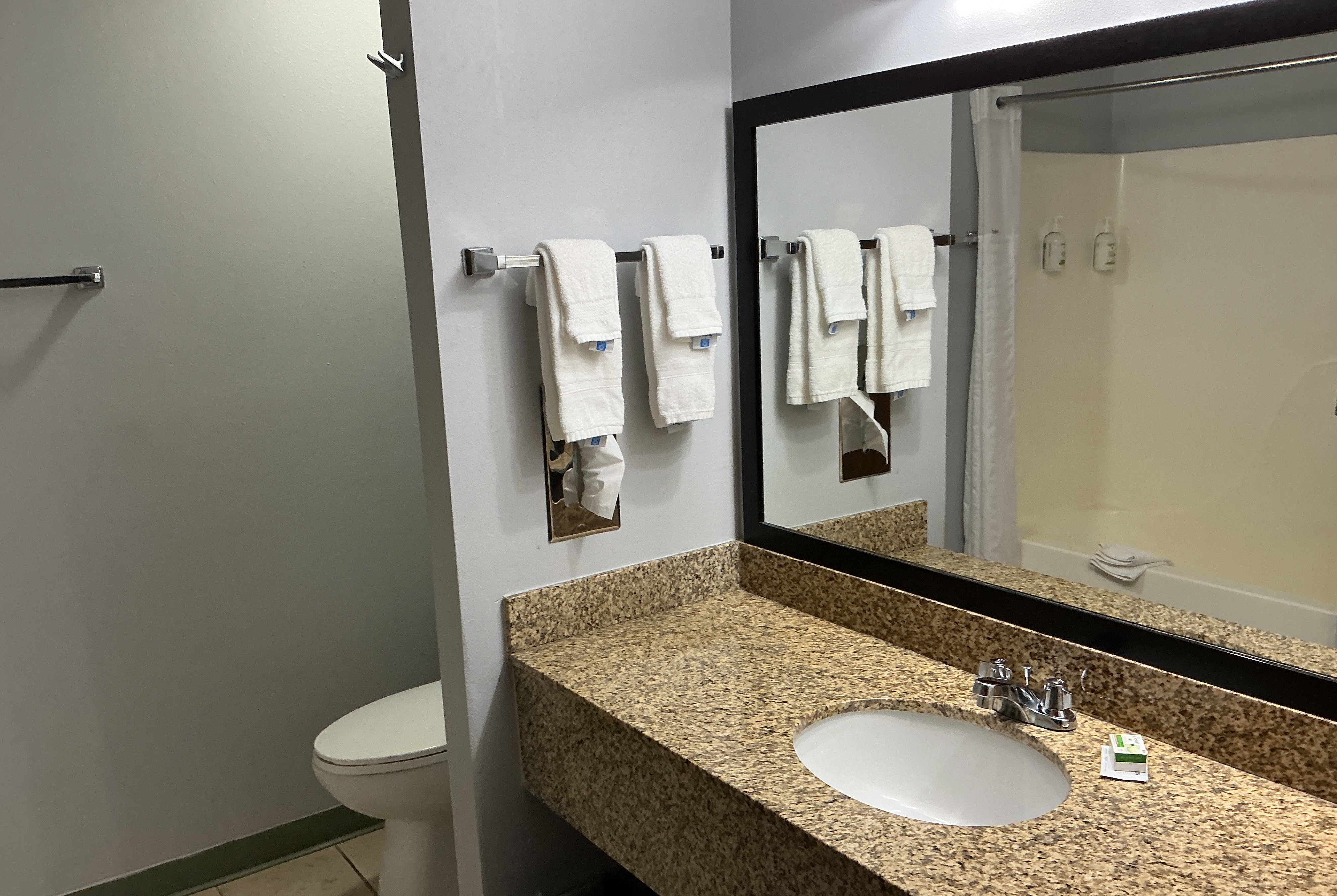Guest room bath at the Tombstone Grand Hotel, a Baymont by Wyndham in Tombstone, Arizona