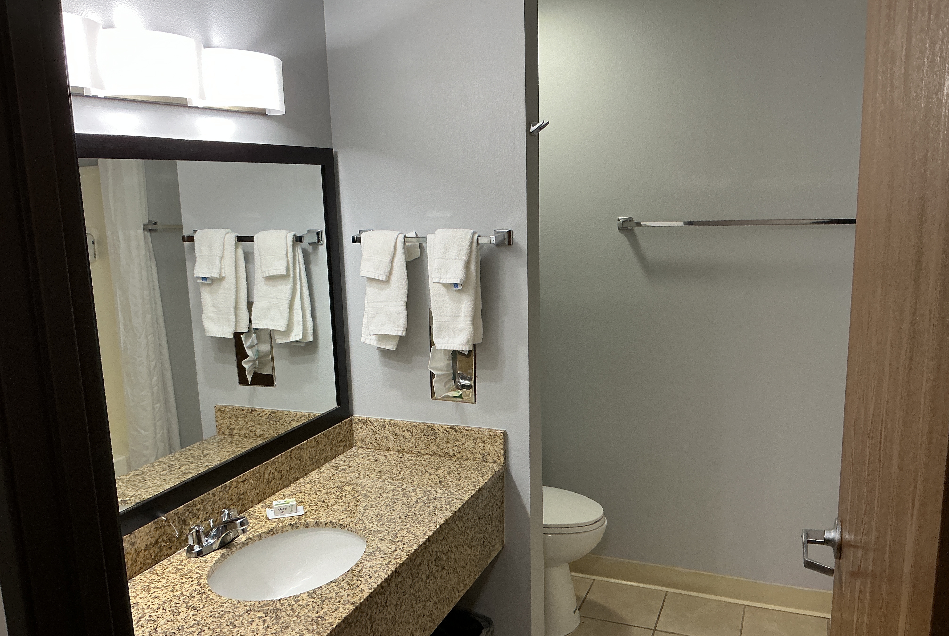 Guest room bath at the Tombstone Grand Hotel, a Baymont by Wyndham in Tombstone, Arizona