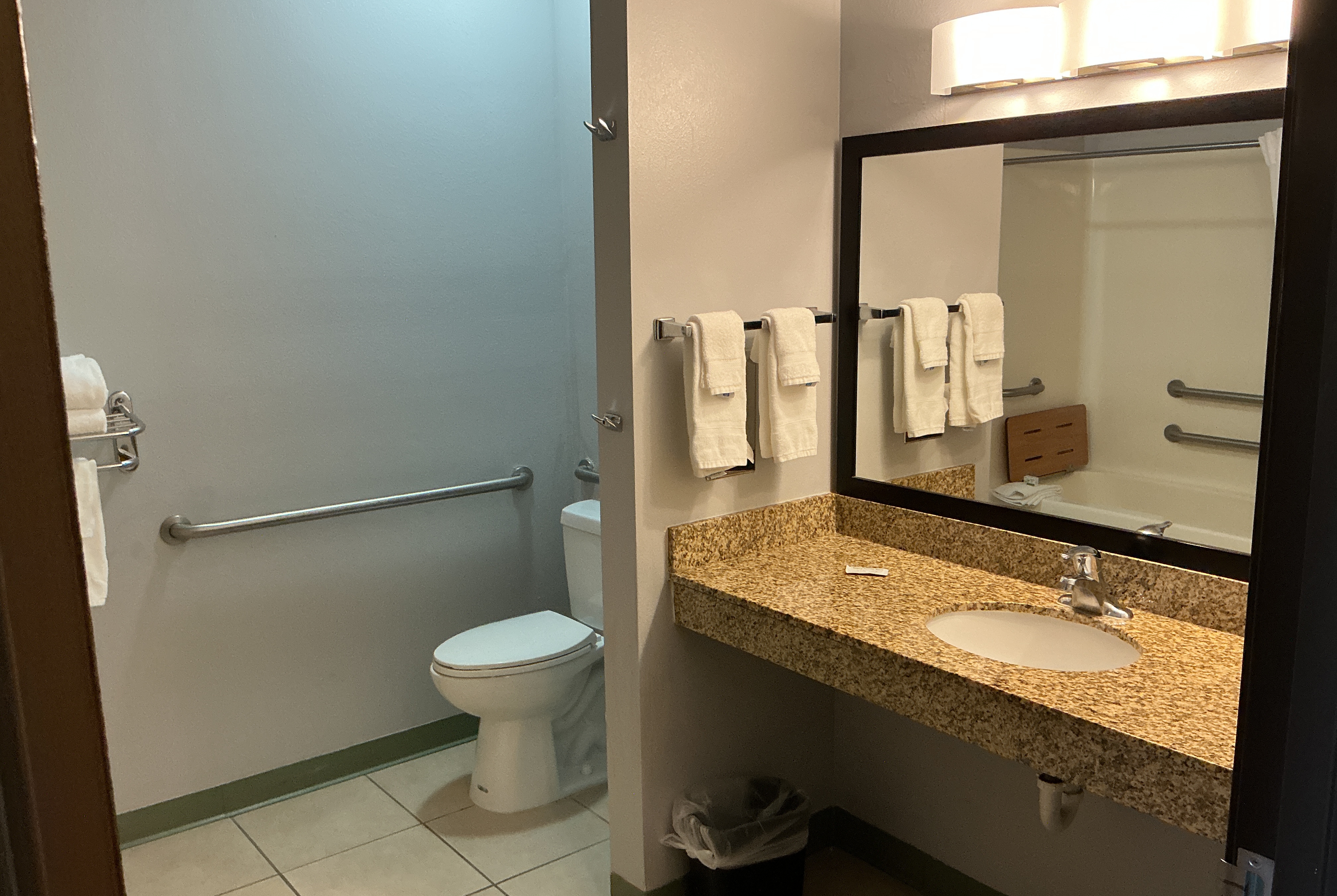 Guest room bath at the Tombstone Grand Hotel, a Baymont by Wyndham in Tombstone, Arizona