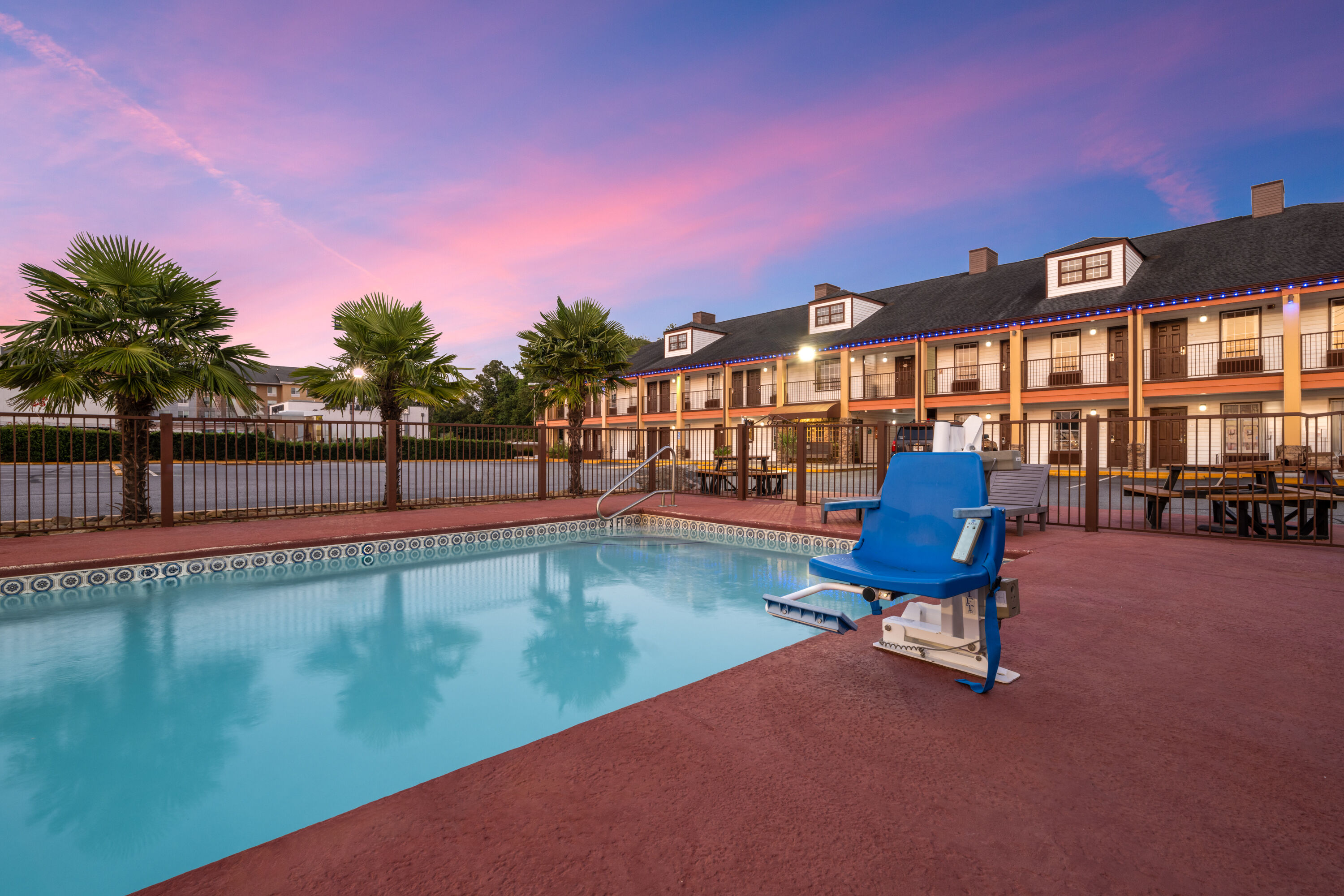 Pool night image at the Baymont by Wyndham Commerce GA Near Tanger Outlets Mall in Commerce, Georgia