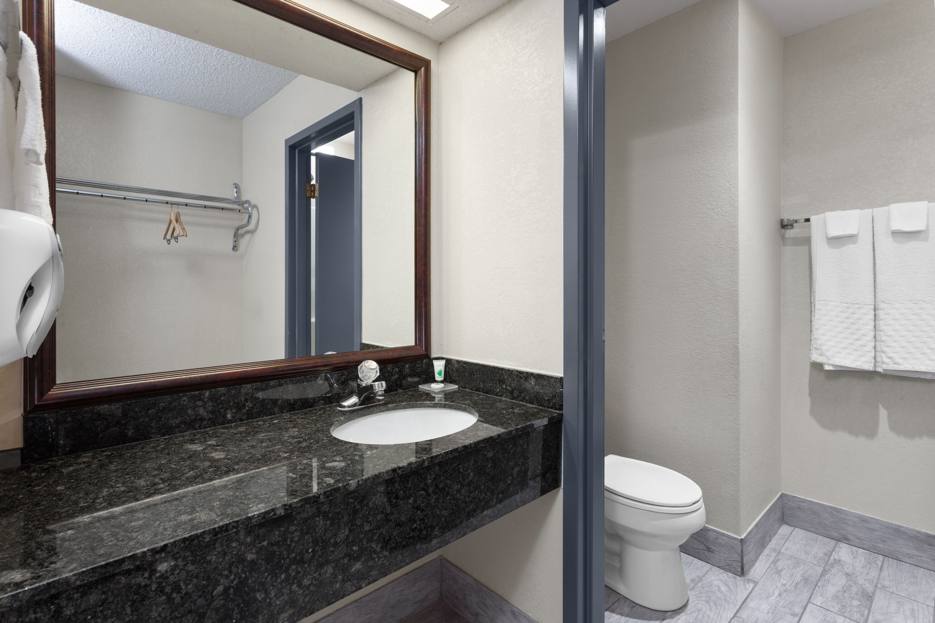 Guest room bath at the Baymont by Wyndham Chester IL in Chester, Illinois