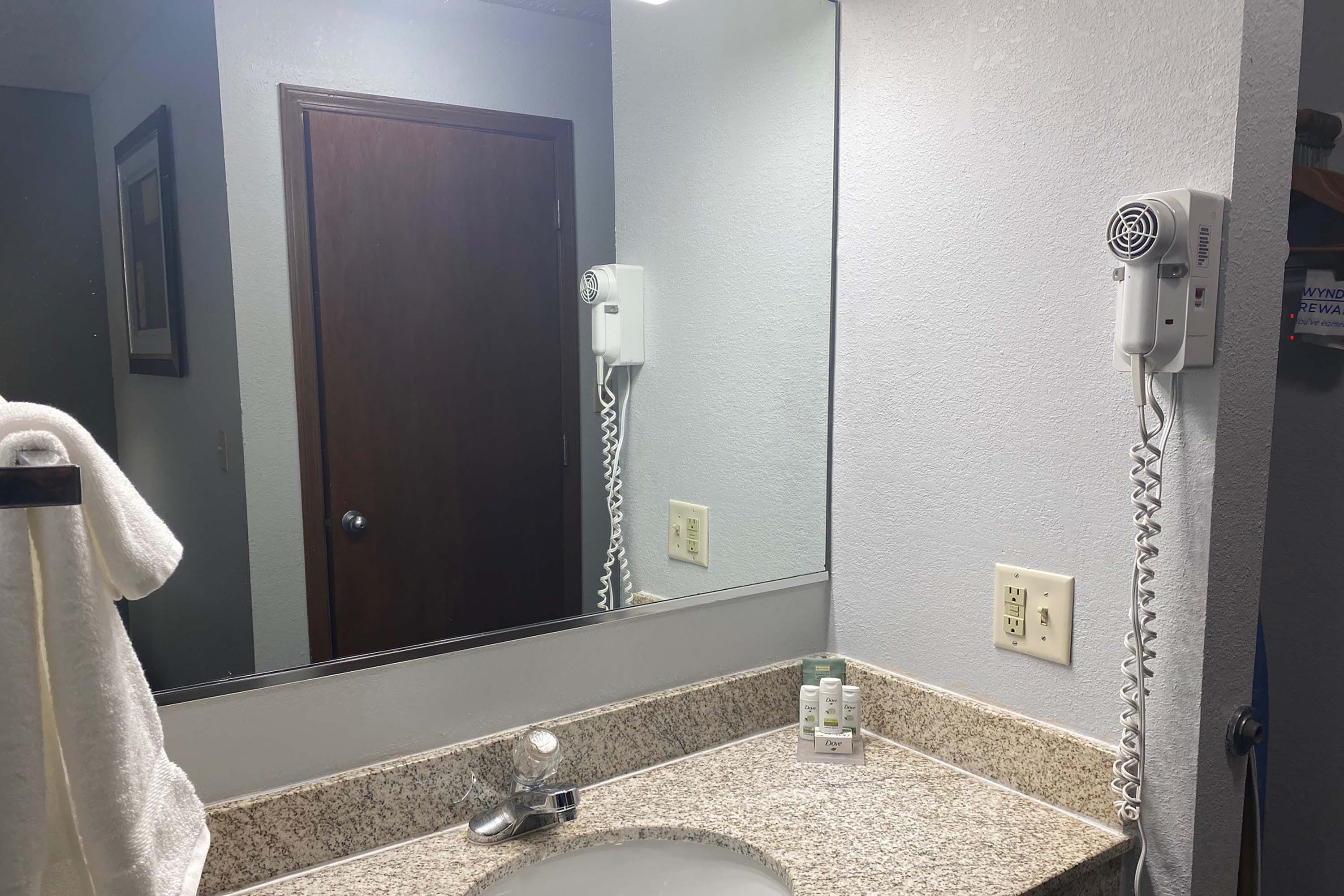 Guest room bath at the Baymont by Wyndham Danville IL in Danville, Illinois