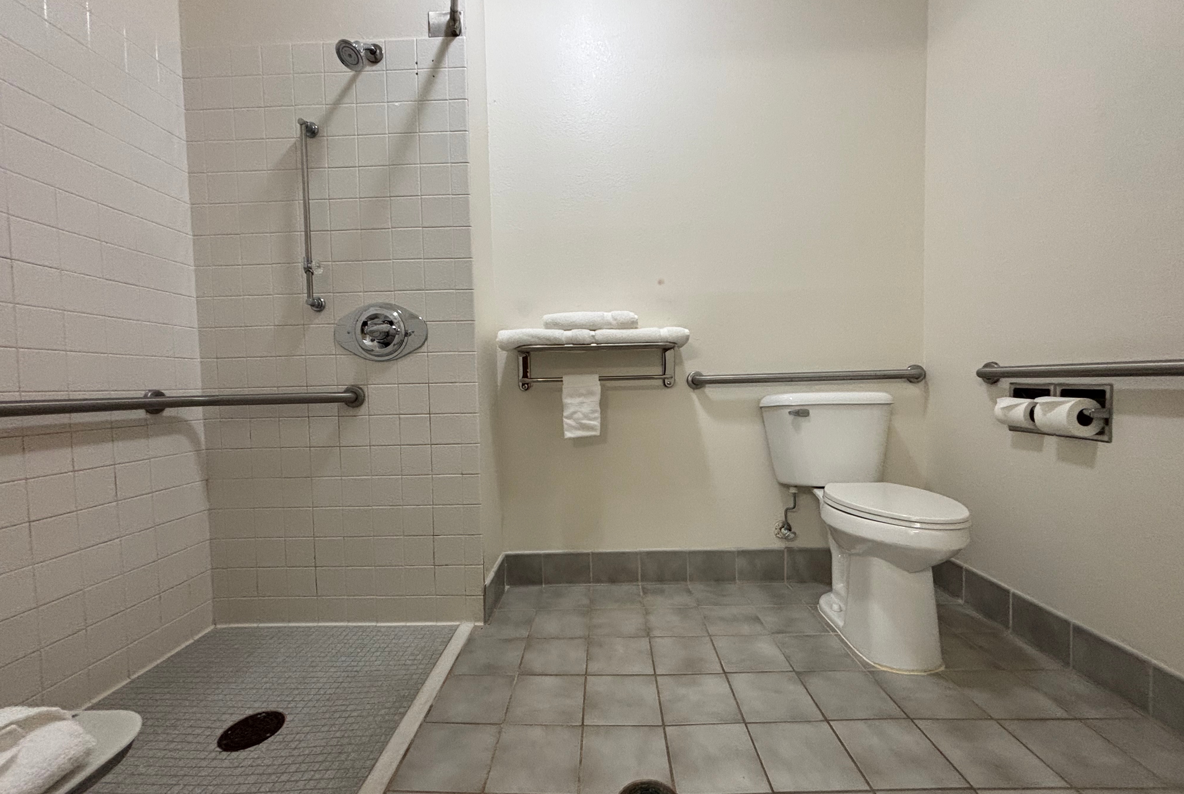 Guest room bath at the Baymont by Wyndham Decatur IL North in Decatur, Illinois