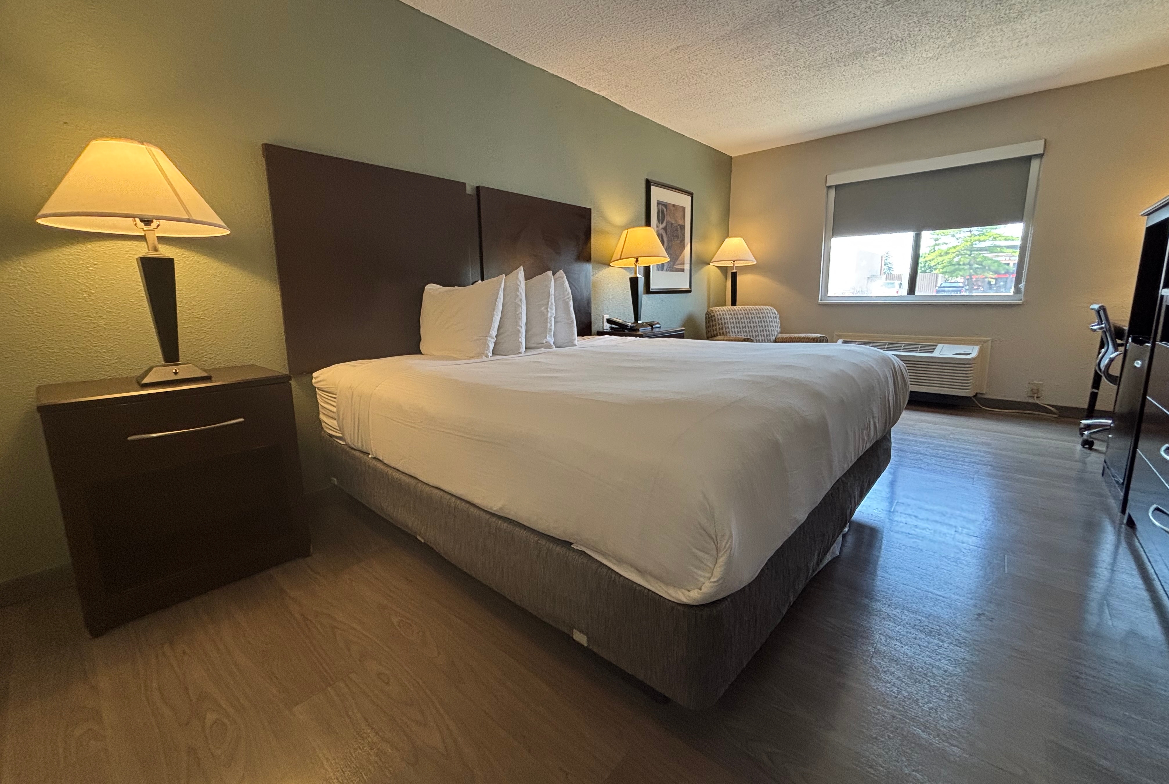 Guest room at the Baymont by Wyndham Tuscola in Tuscola, Illinois