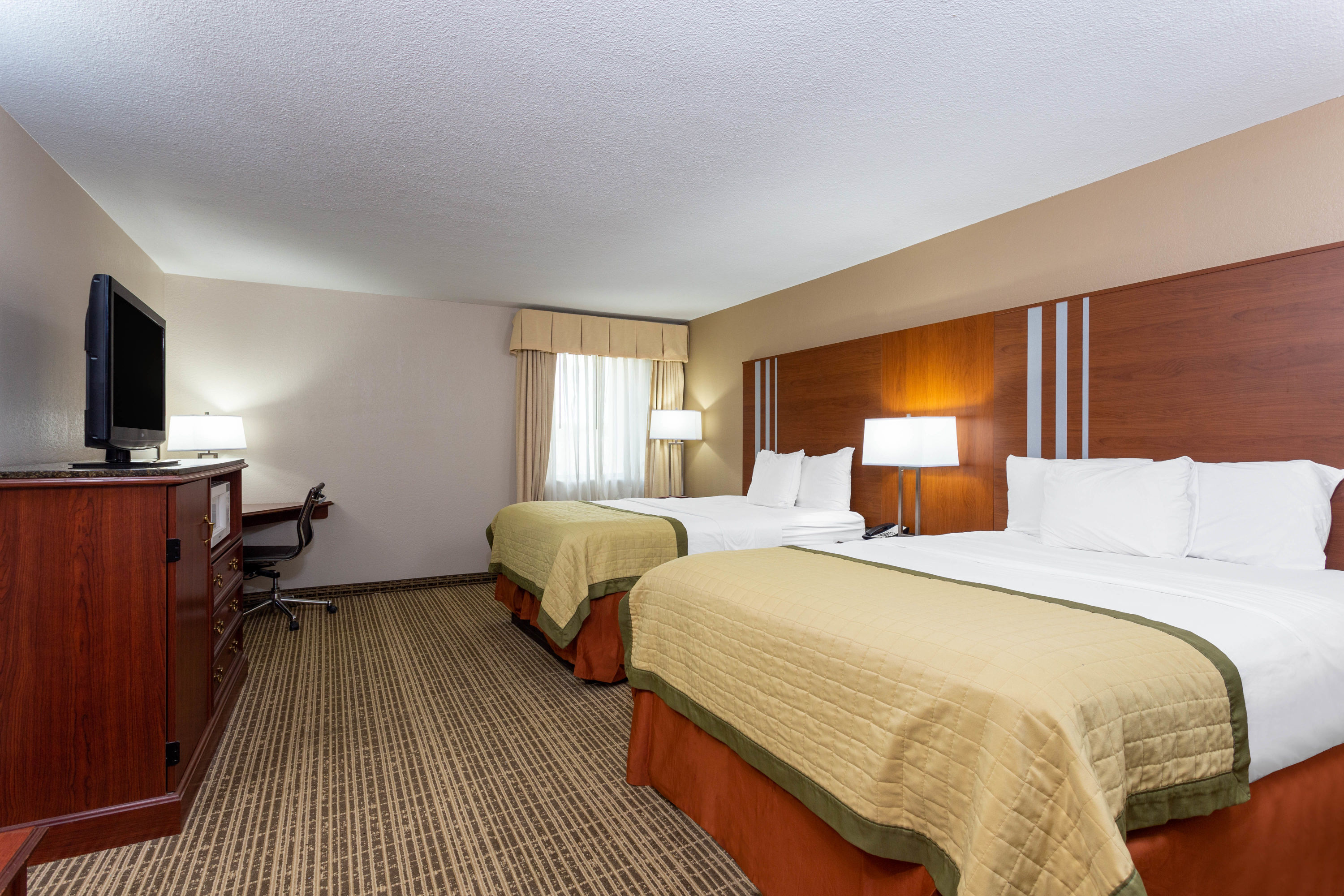 Guest room at the Baymont by Wyndham Elkhart in Elkhart, Indiana
