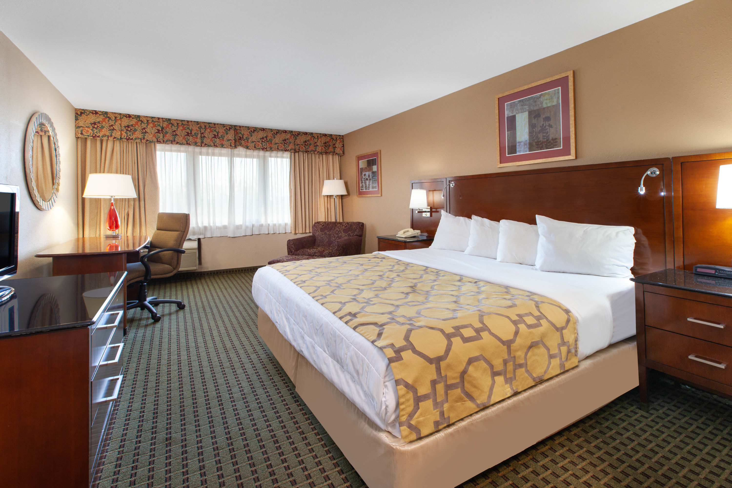 Guest room at the Baymont by Wyndham Franklin in Franklin, Indiana