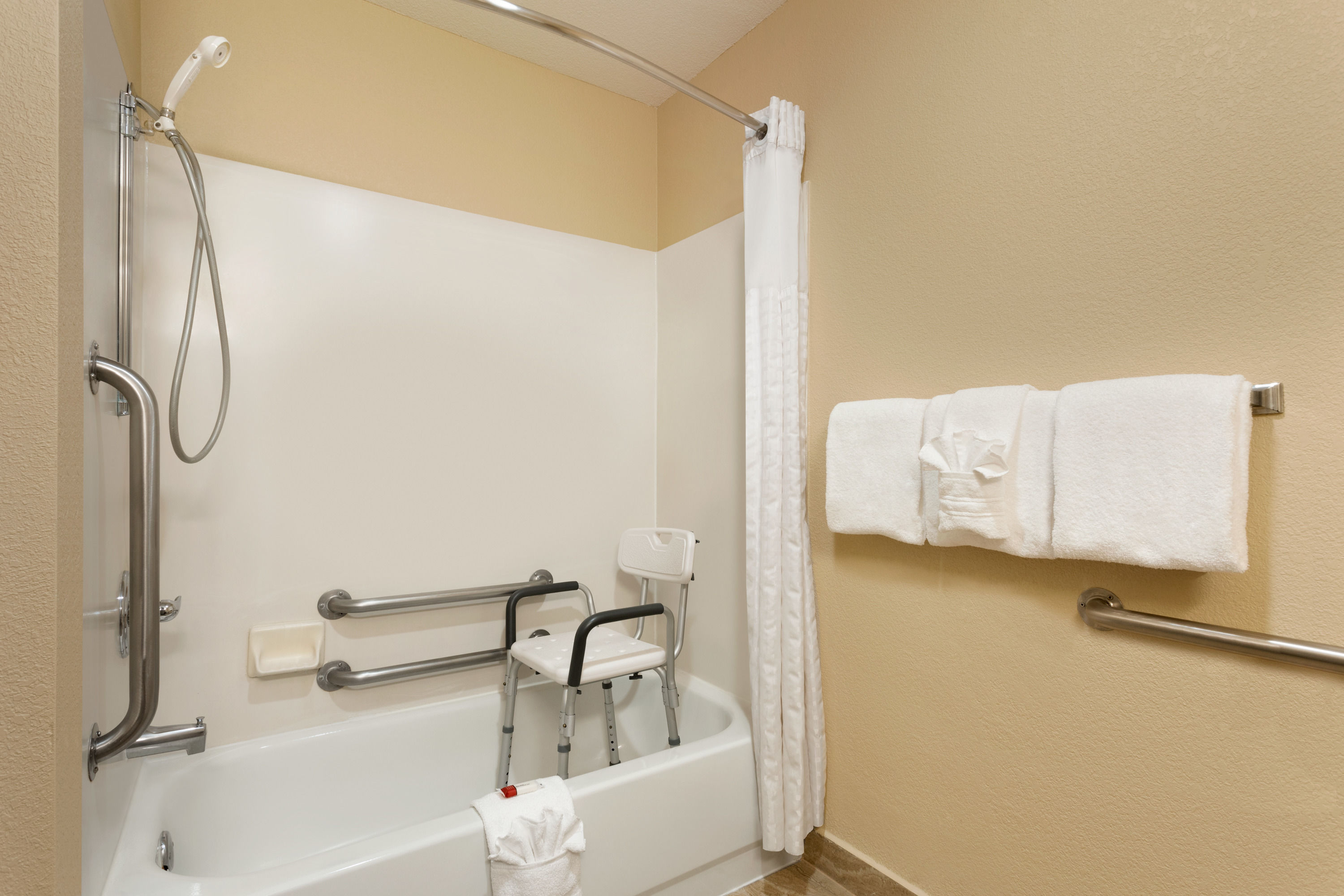 Guest room bath at the Baymont by Wyndham Salina in Salina, Kansas
