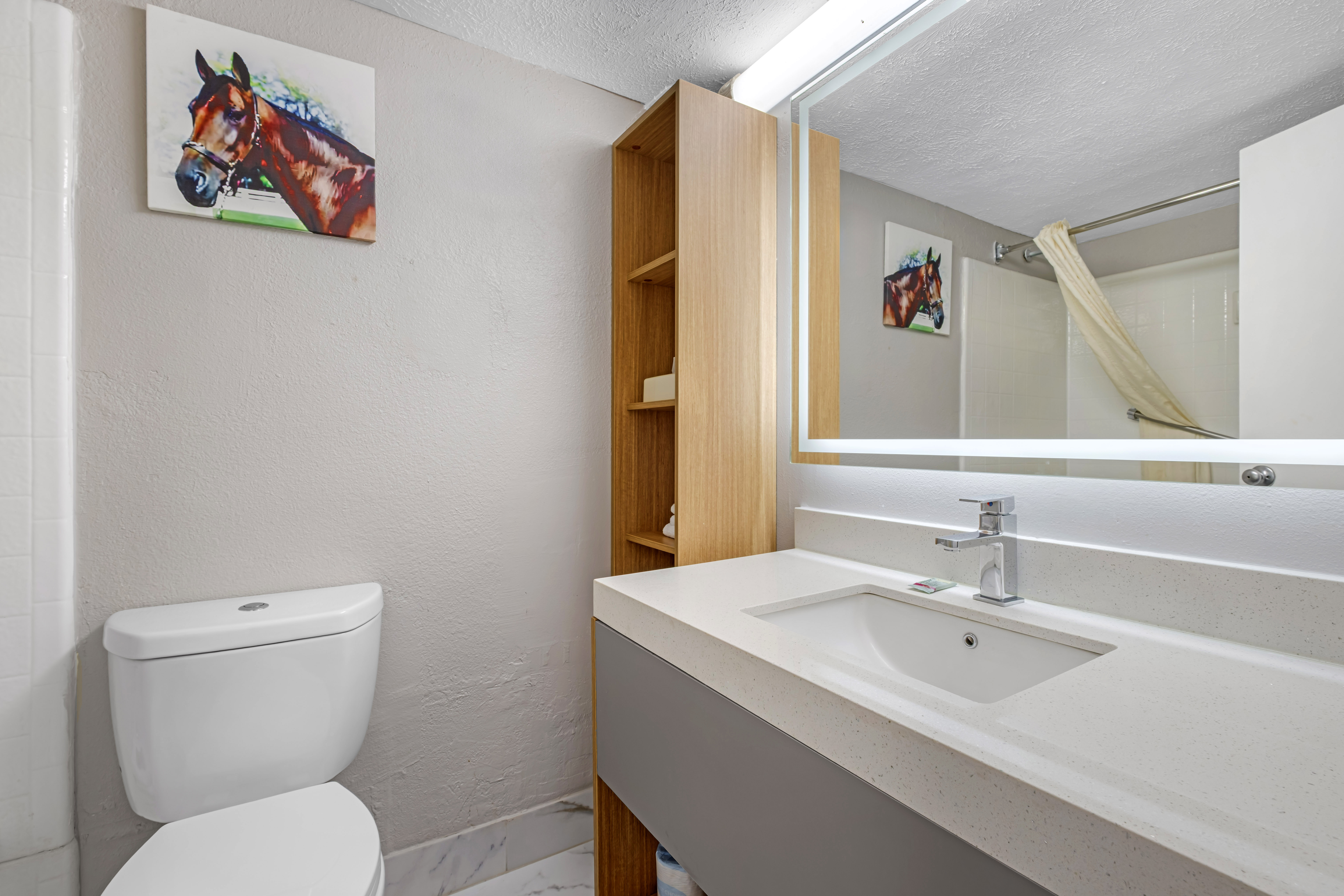 Guest room bath at the Baymont by Wyndham Richmond KY in Richmond, Kentucky