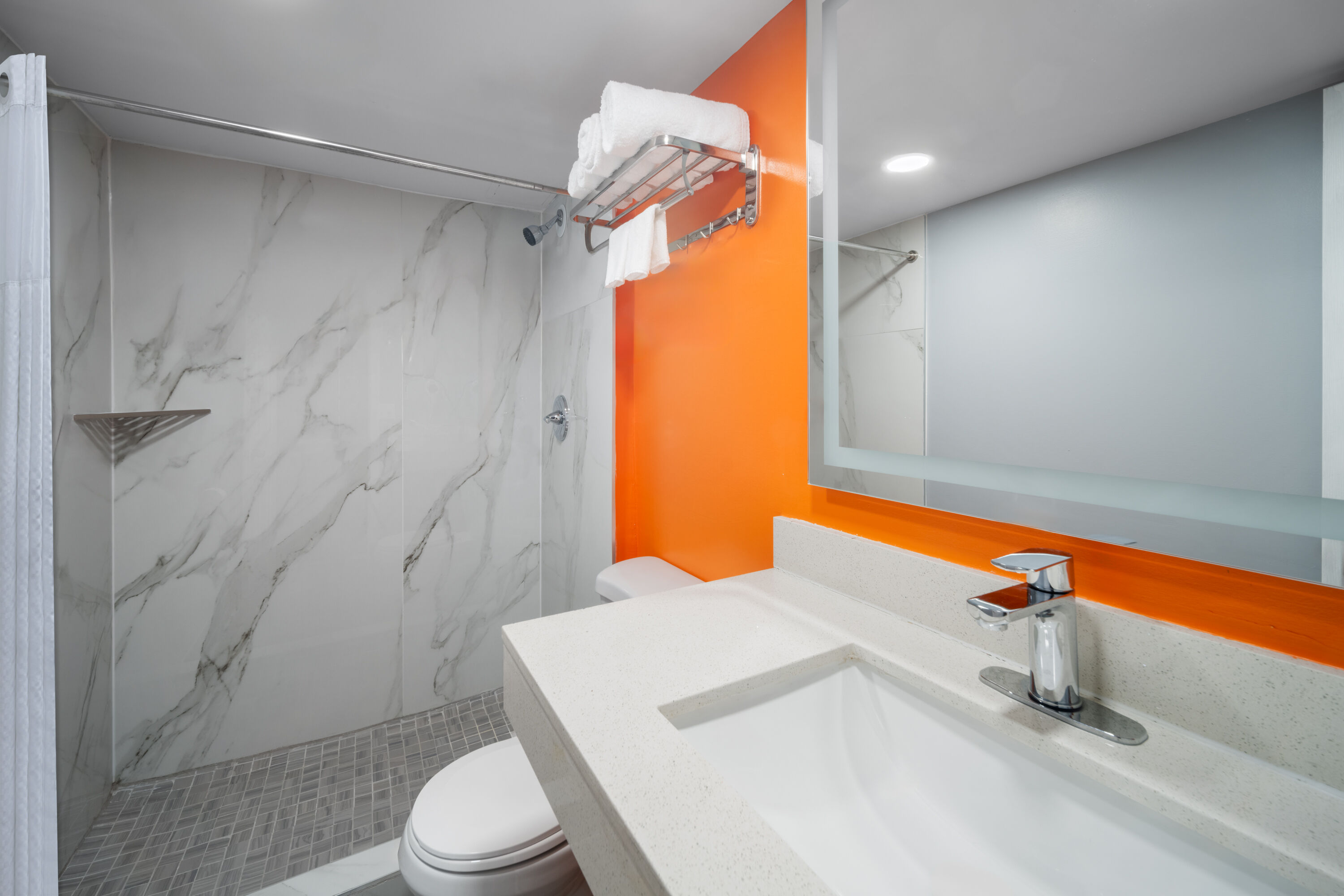 Guest room bath at the Baymont by Wyndham Salisbury MD in Salisbury, Maryland