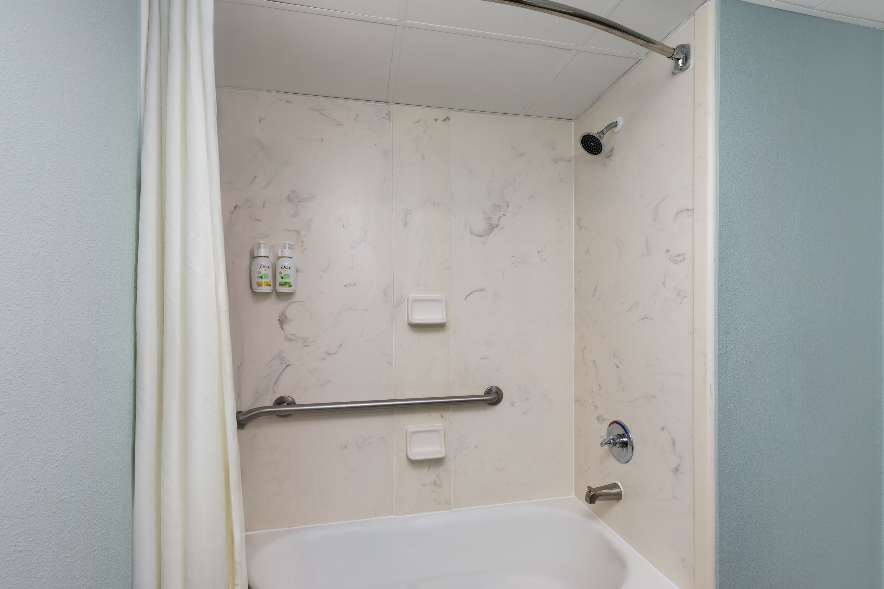 Guest room bath at the Baymont by Wyndham Creedmoor in Creedmoor, North Carolina