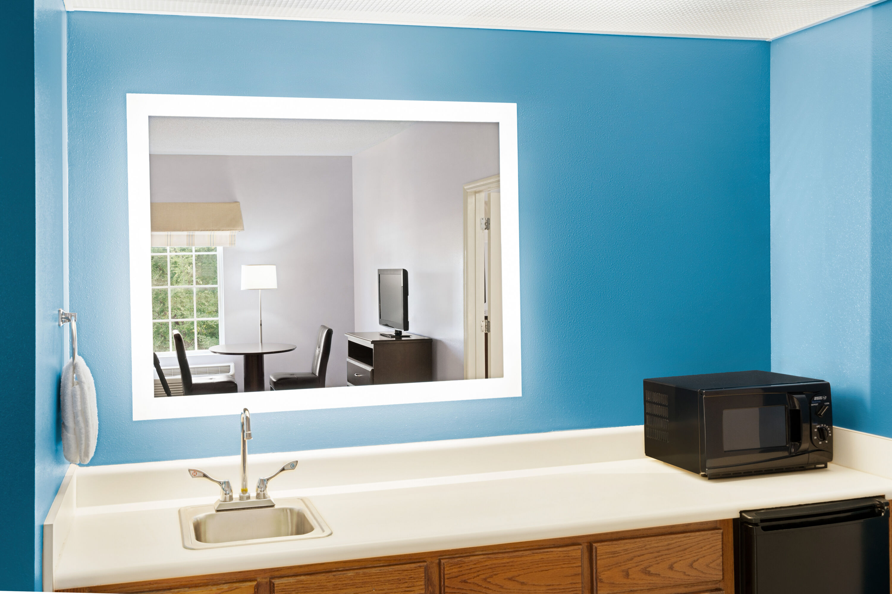 Guest room bath at the Baymont by Wyndham Henderson Oxford in Henderson, North Carolina