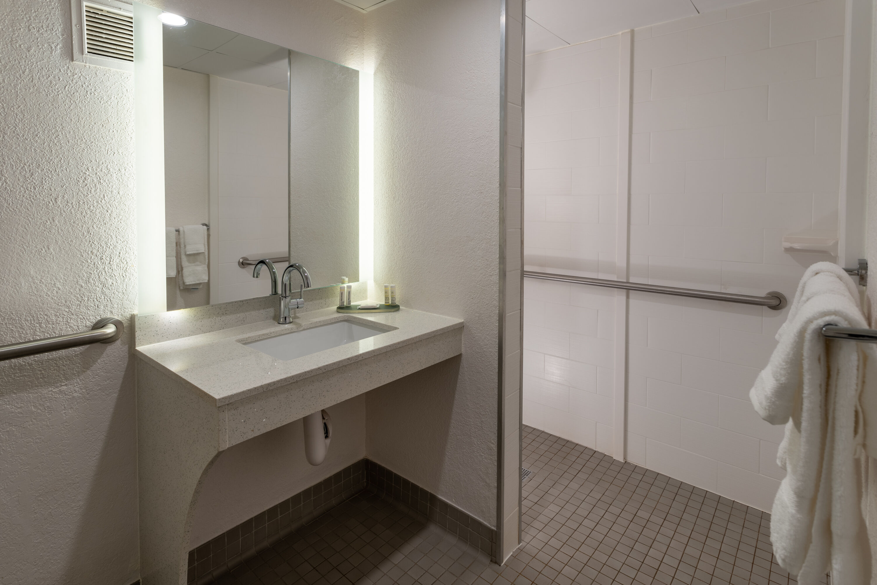 Guest room bath at the Baymont by Wyndham White Plains - Elmsford in Elmsford, New York