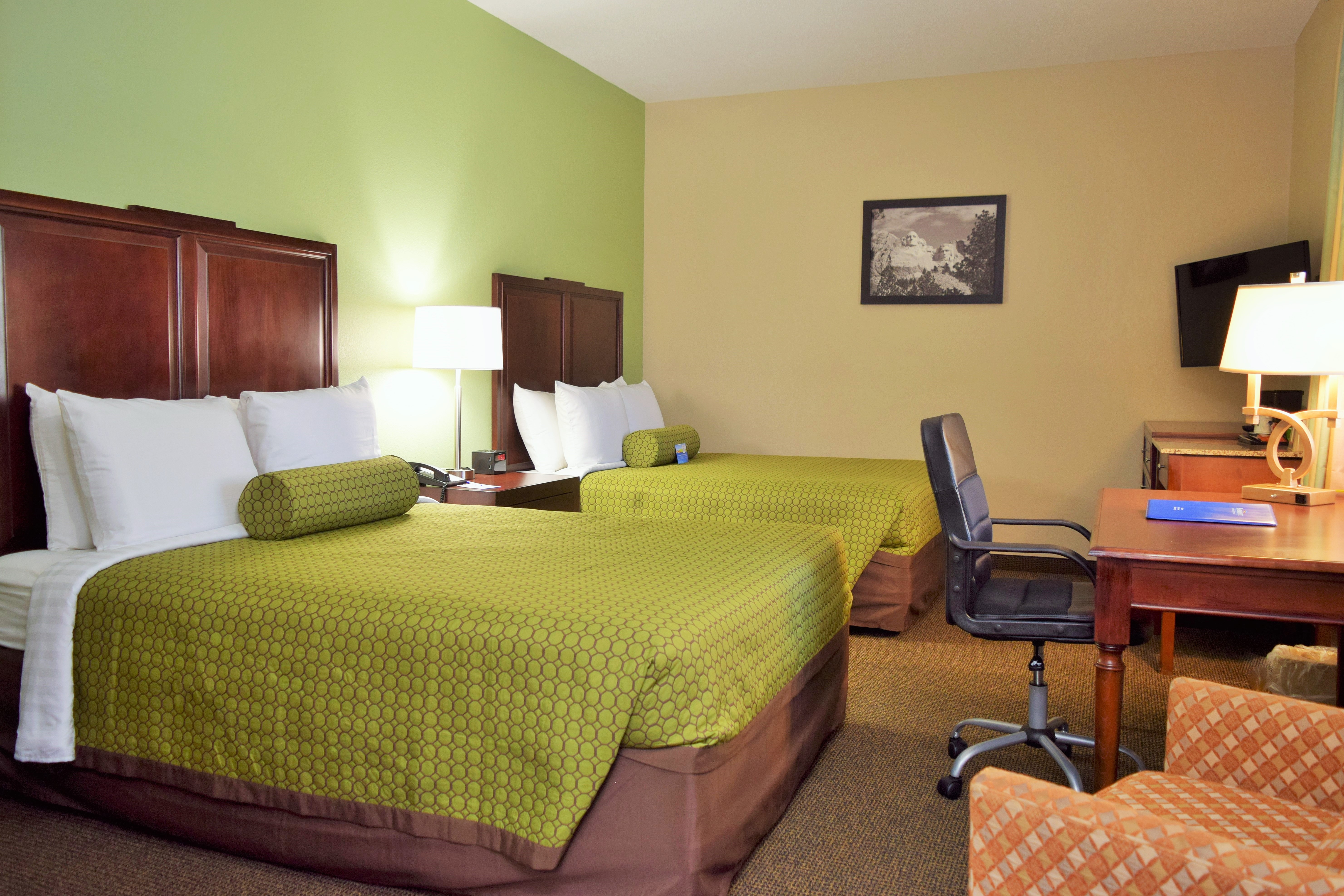 Guest room at the Baymont by Wyndham Pierre in Pierre, South Dakota