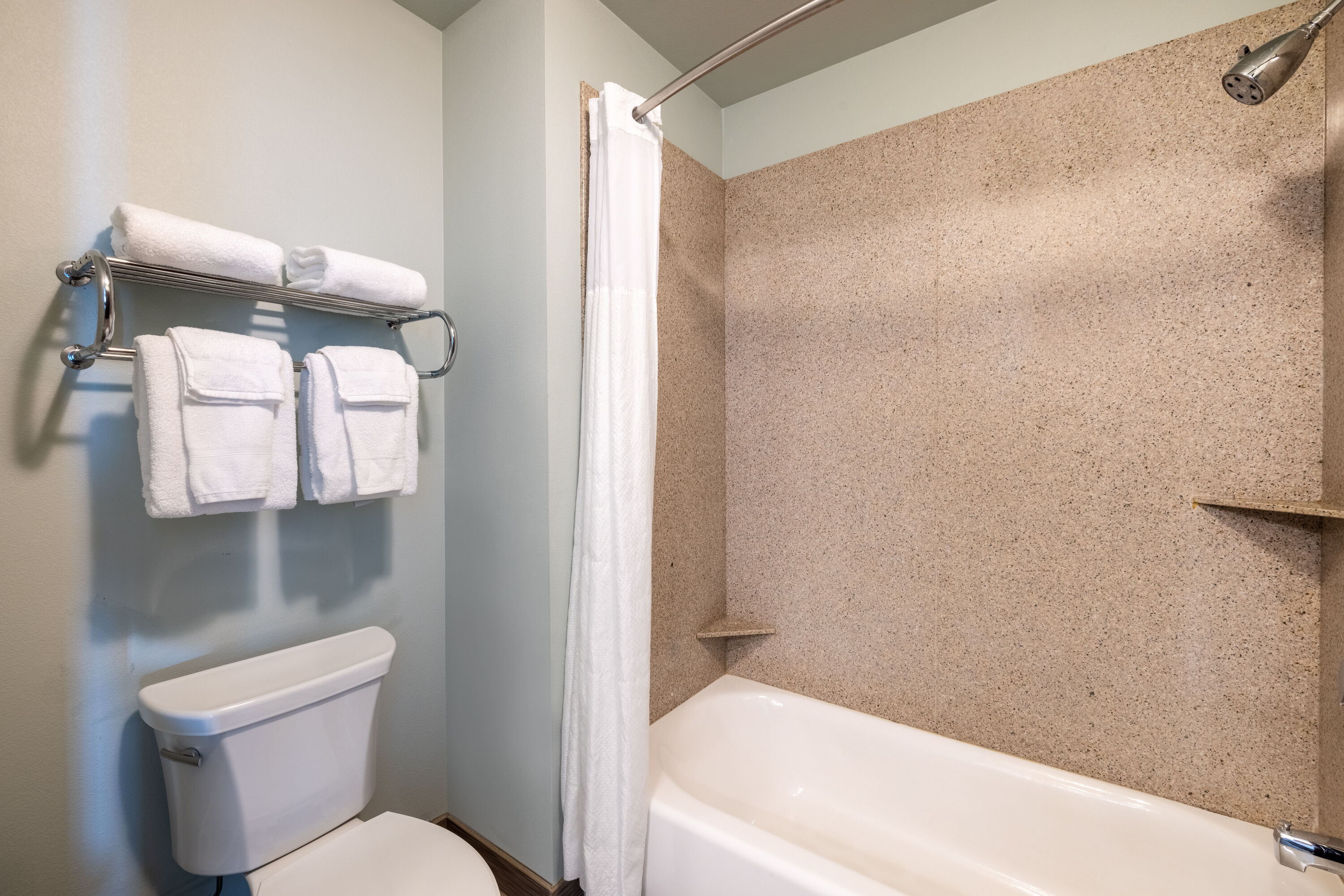 Guest room bath at the Baymont by Wyndham Rapid City in Rapid City, South Dakota