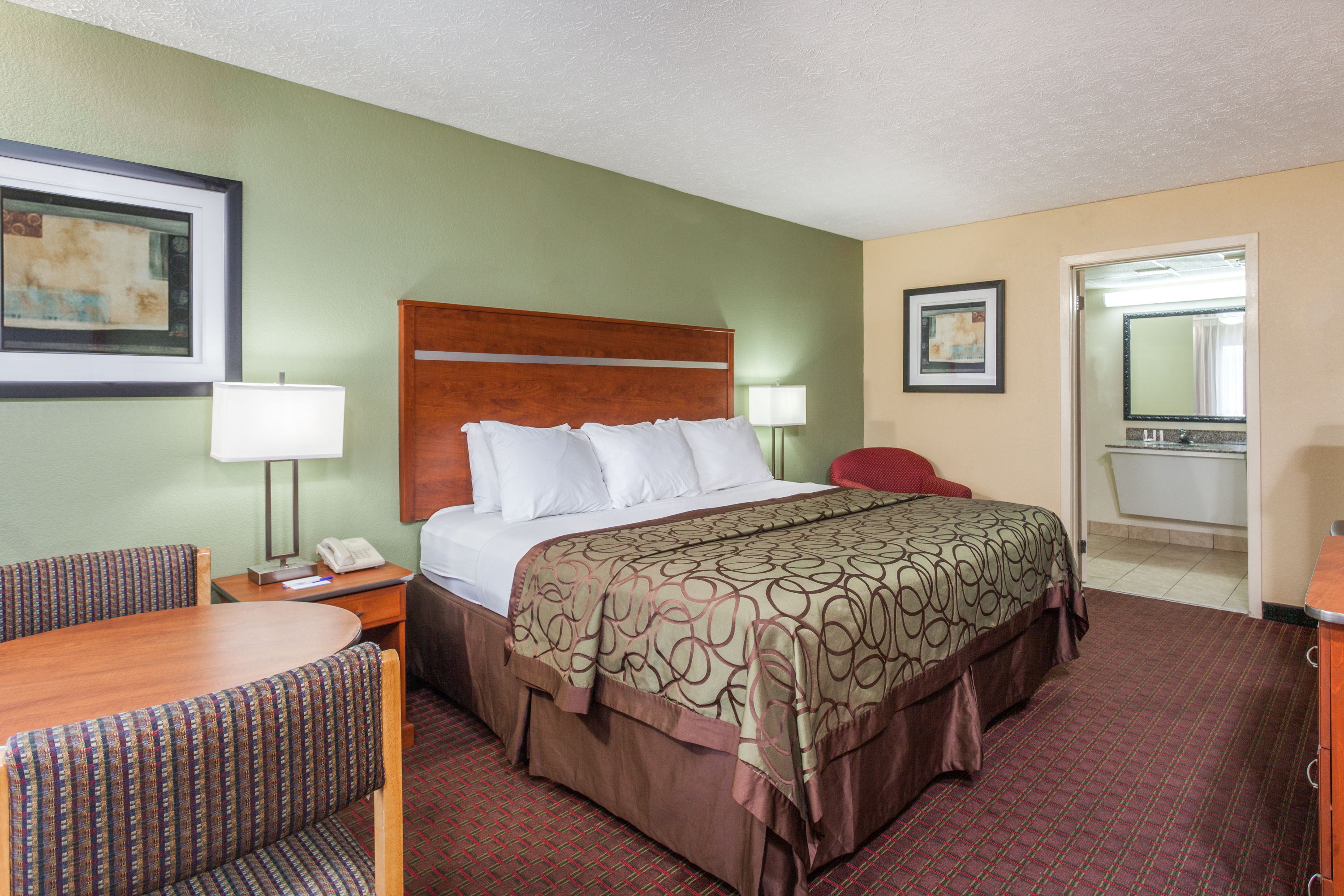 Guest room at the Baymont by Wyndham Pigeon Forge near Island Drive in Pigeon Forge, Tennessee