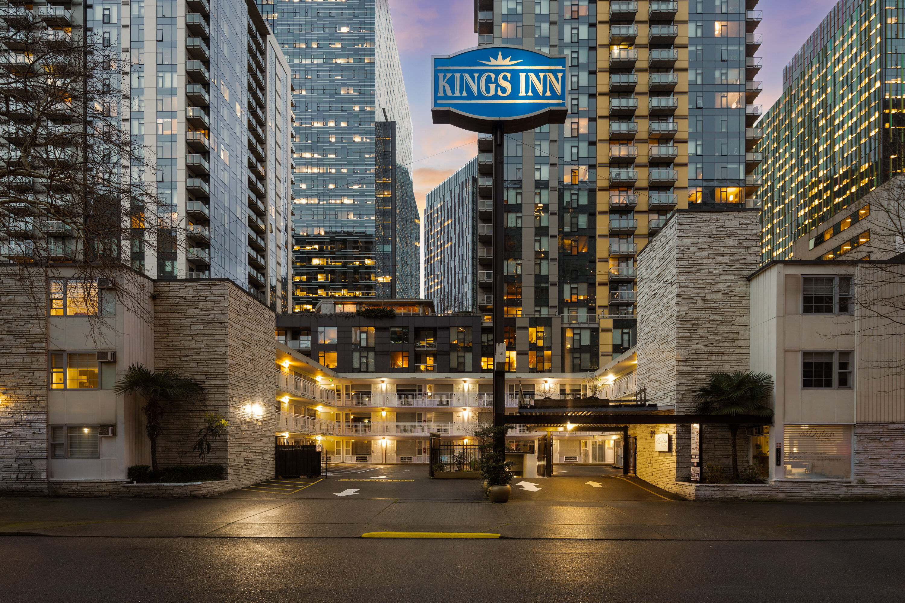 Exterior Dusk Image of The Dylan, a Baymont by Wyndham hotel in Seattle, Washington