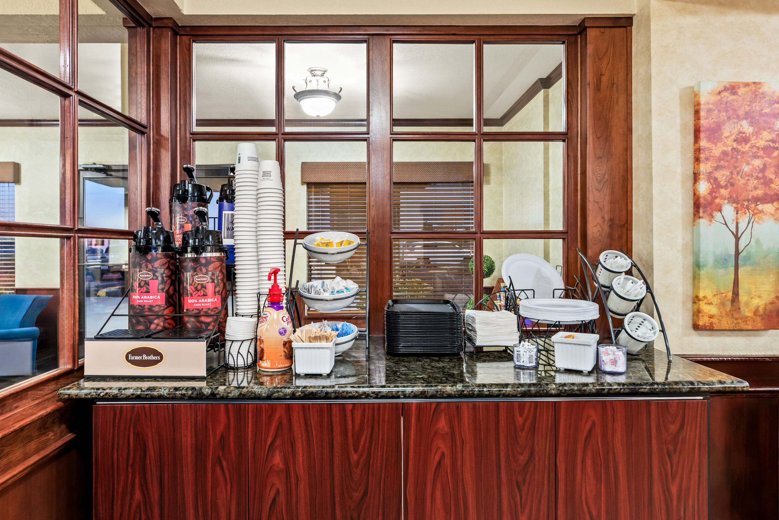 Baymont by Wyndham Yakima Riverfront restaurant breakfast area close up in Yakima, Washington