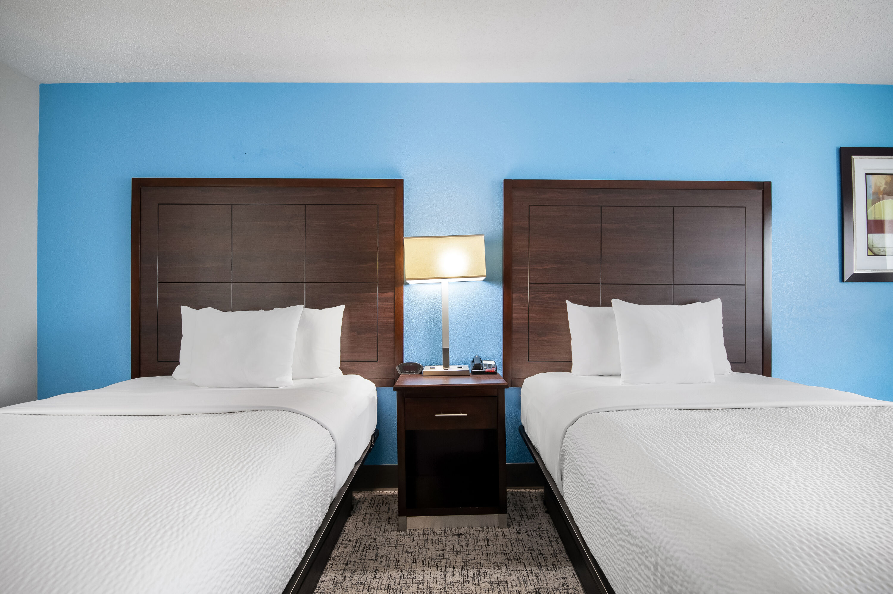 Double bed guest room at the Baymont by Wyndham Marinette in Marinette, Wisconsin