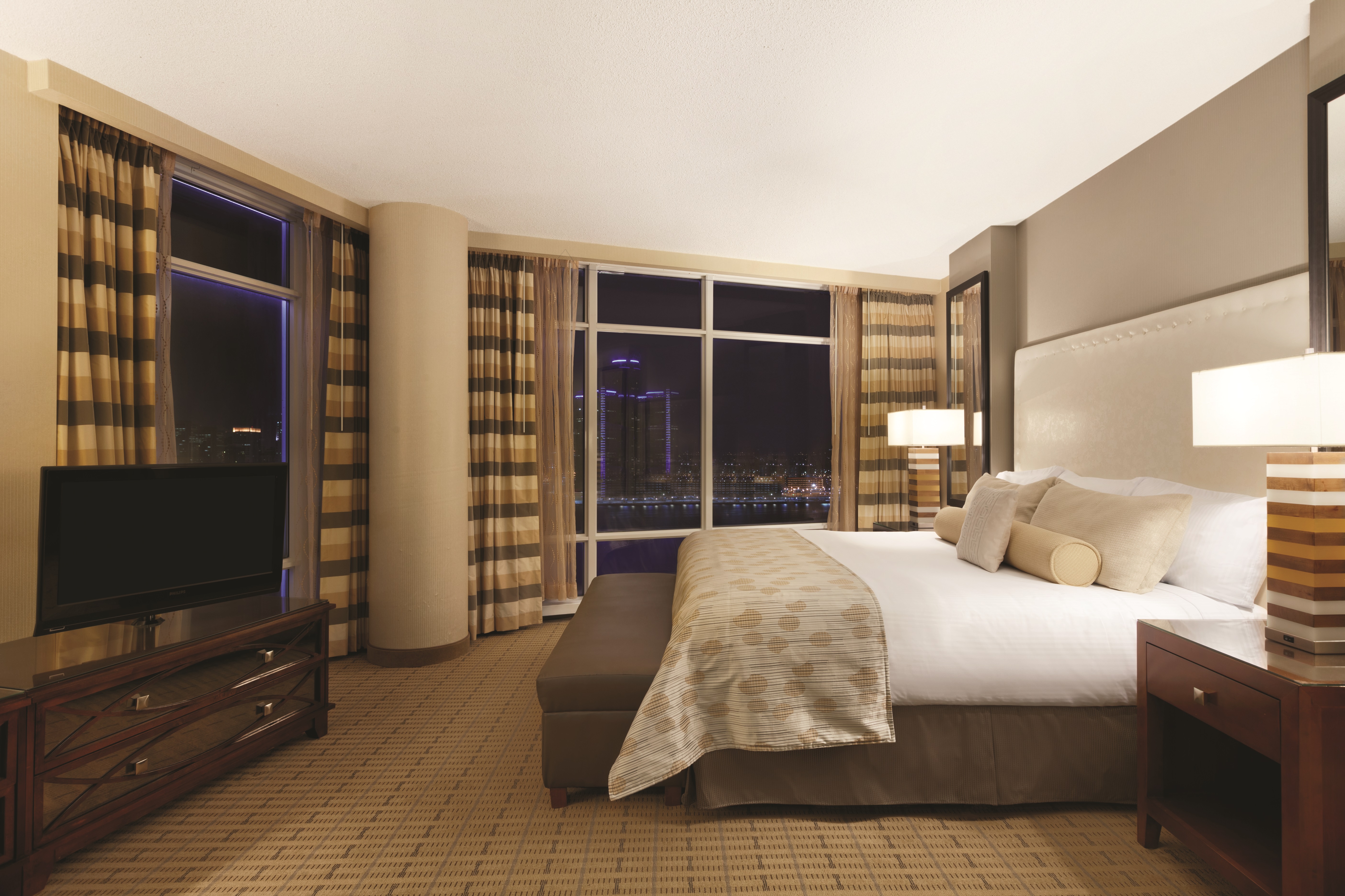 Guest room at the Caesars Windsor in Windsor, Ontario