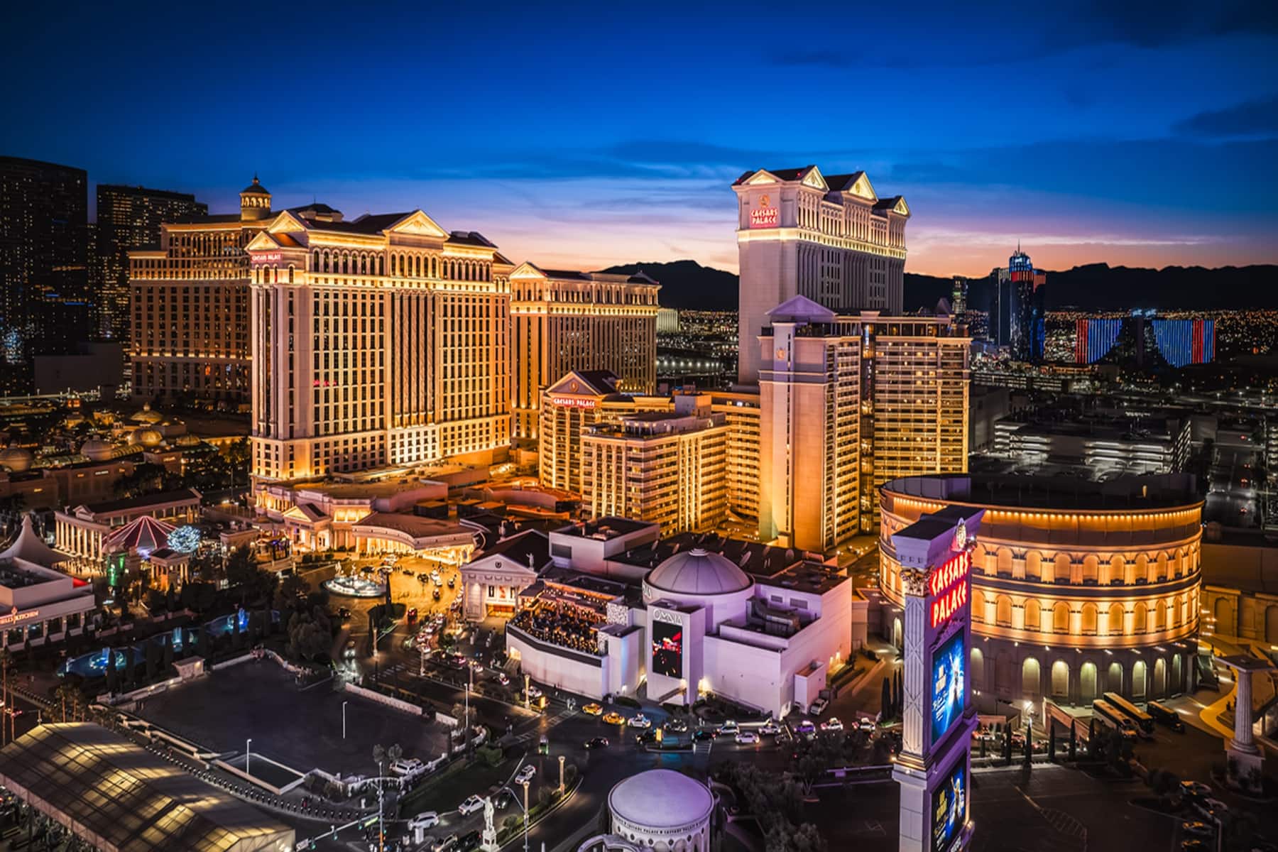 Exterior of Caesars Palace Las Vegas hotel in Las Vegas, Nevada