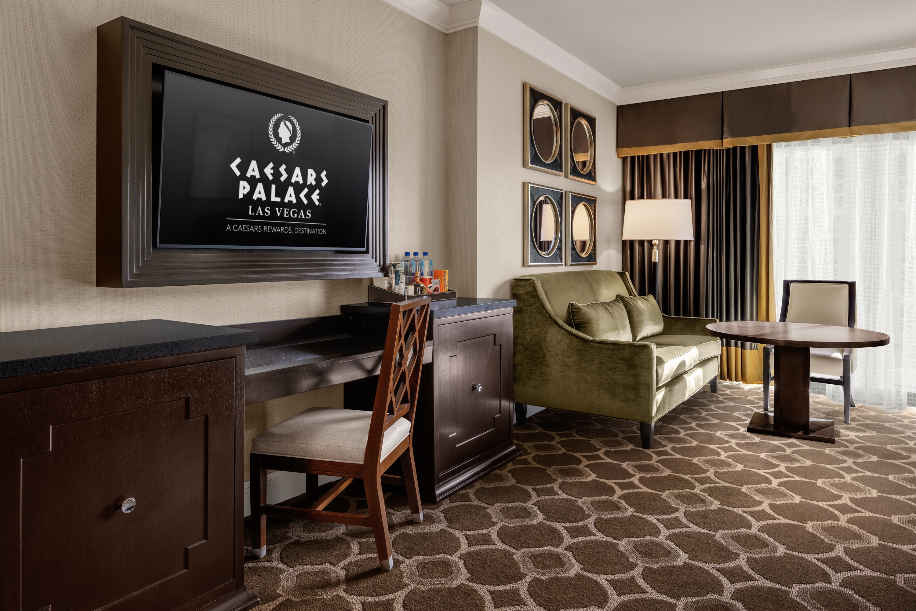 Guest room at the Caesars Palace Las Vegas in Las Vegas, Nevada