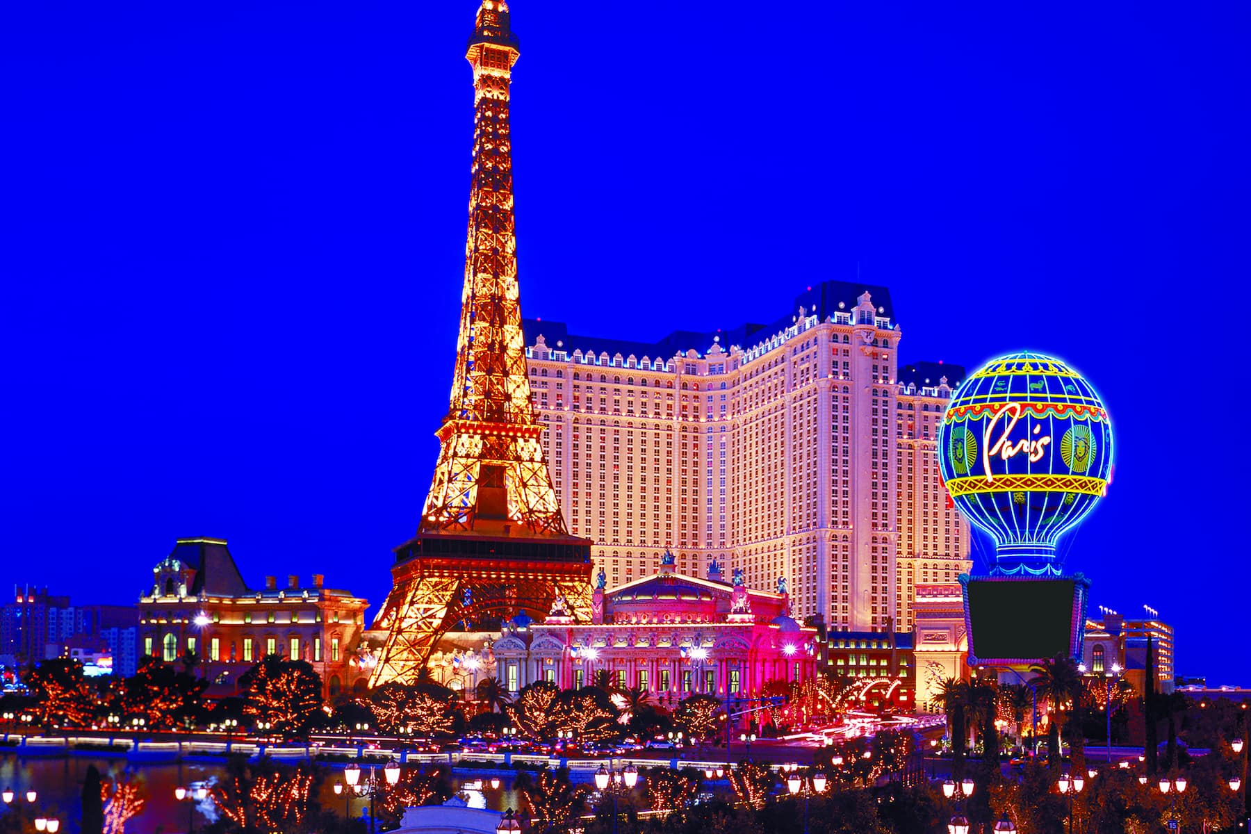 Exterior of Paris Las Vegas hotel in Las Vegas, Nevada