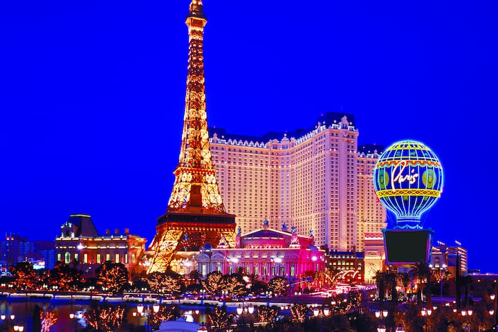 Exterior of Paris Las Vegas hotel in Las Vegas, Nevada