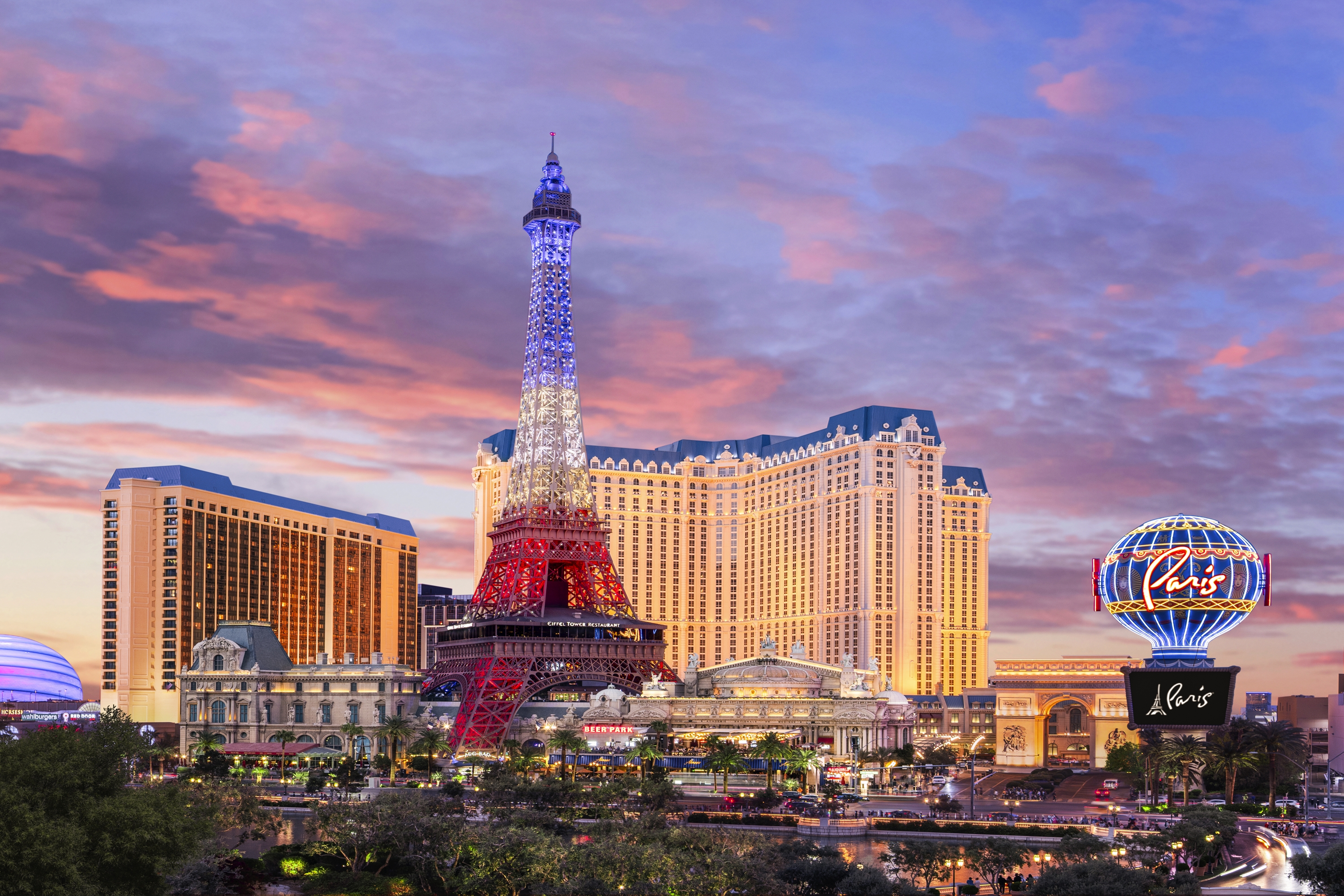 Exterior of Paris Las Vegas hotel in Las Vegas, Nevada