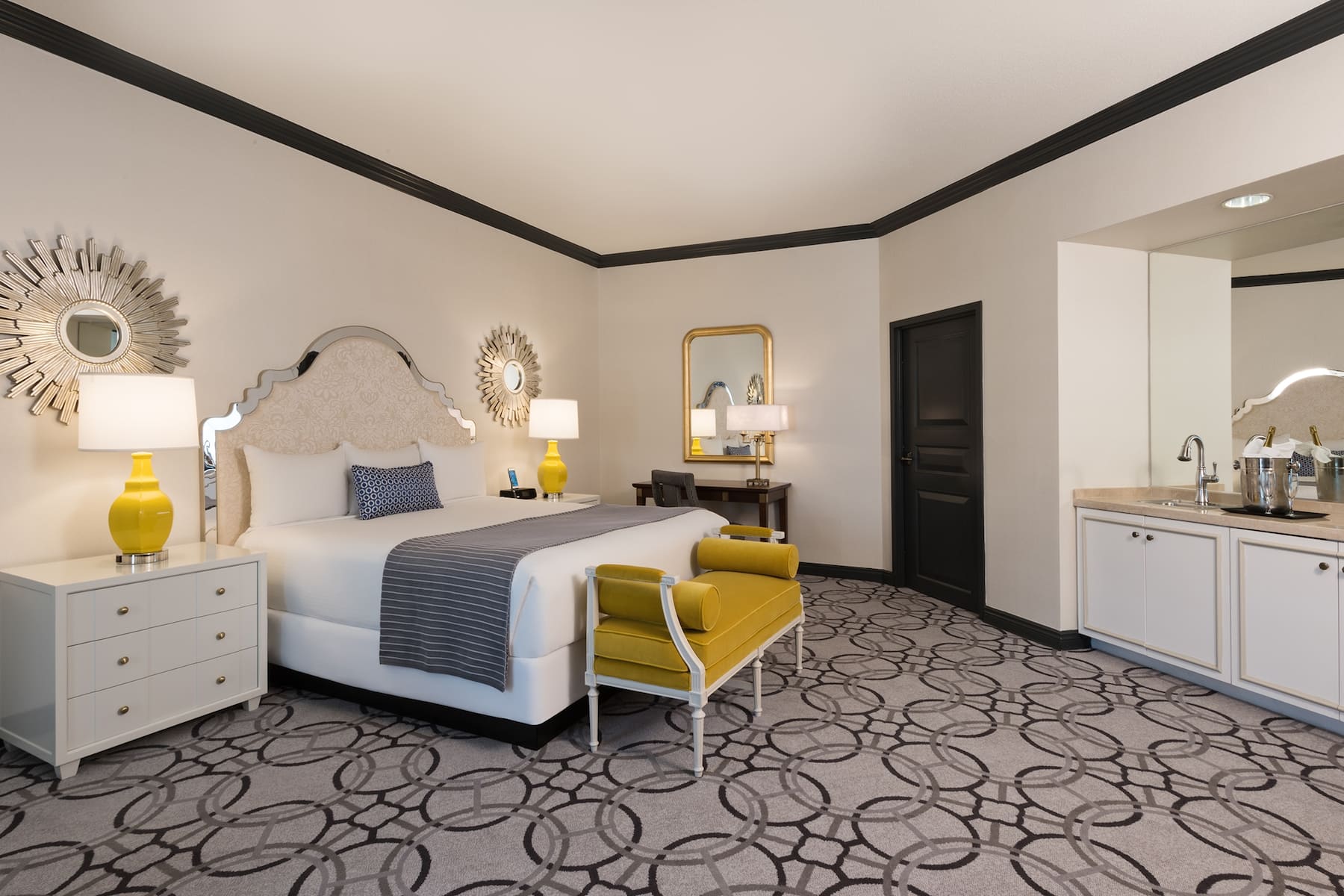 Guest room at the Paris Las Vegas in Las Vegas, Nevada
