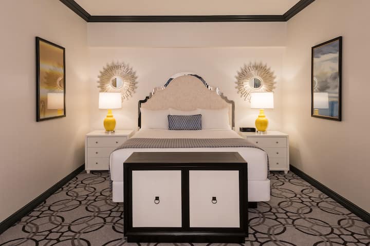 Guest room at the Paris Las Vegas in Las Vegas, Nevada