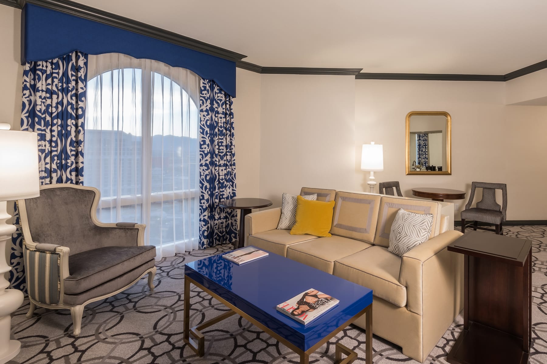 Guest room at the Paris Las Vegas in Las Vegas, Nevada