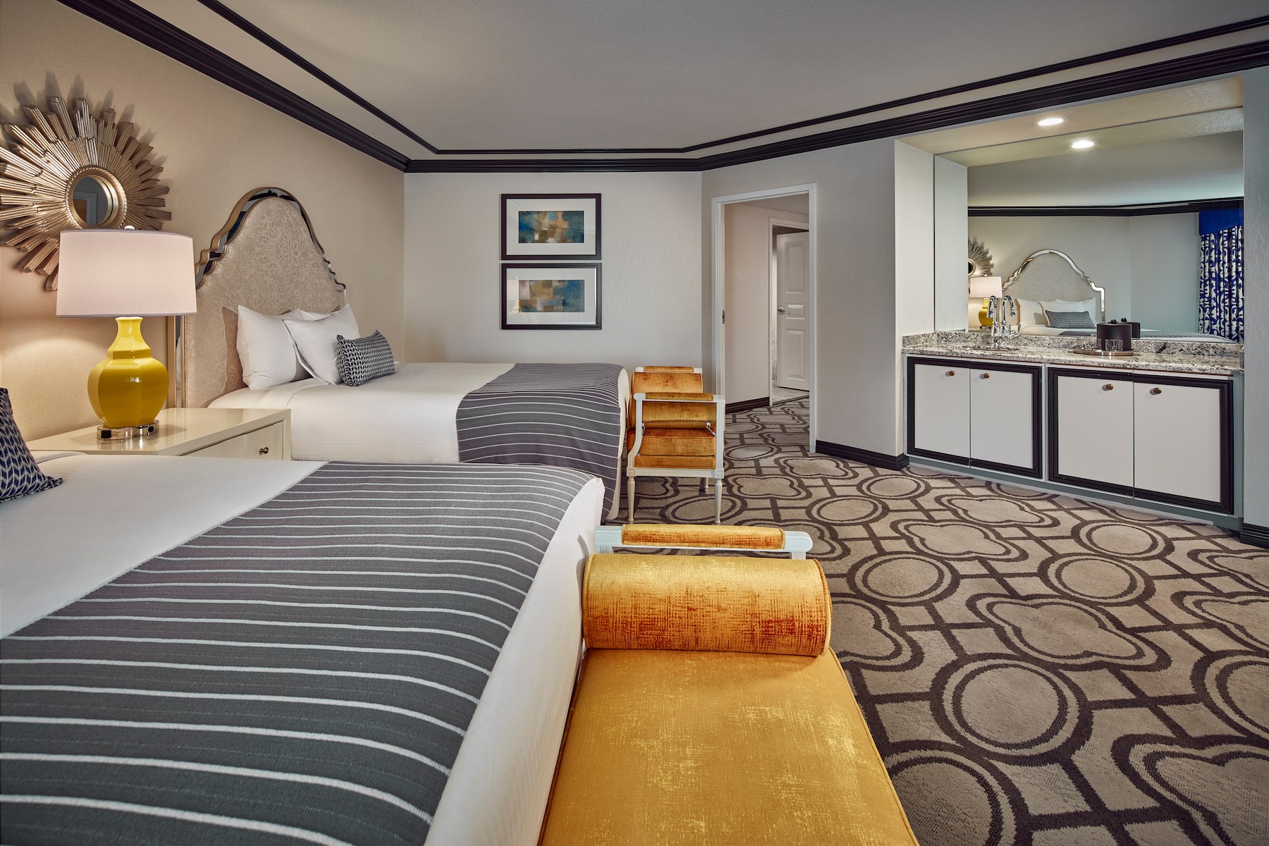 Guest room at the Paris Las Vegas in Las Vegas, Nevada
