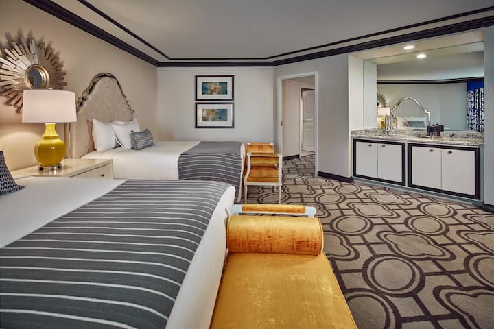 Guest room at the Paris Las Vegas in Las Vegas, Nevada
