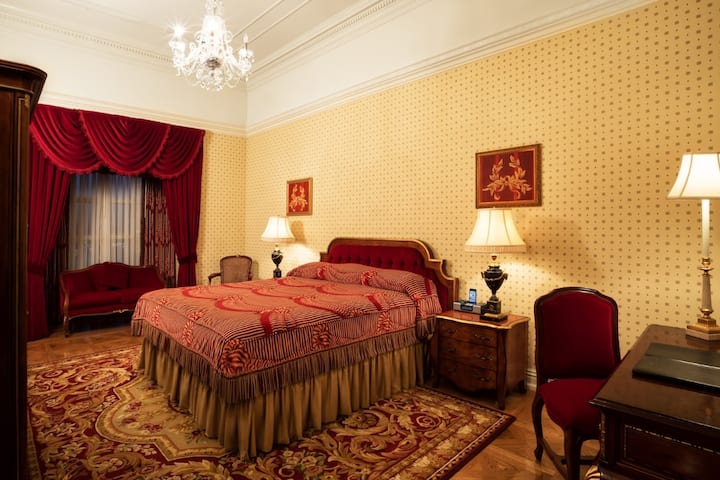 Guest room at the Paris Las Vegas in Las Vegas, Nevada