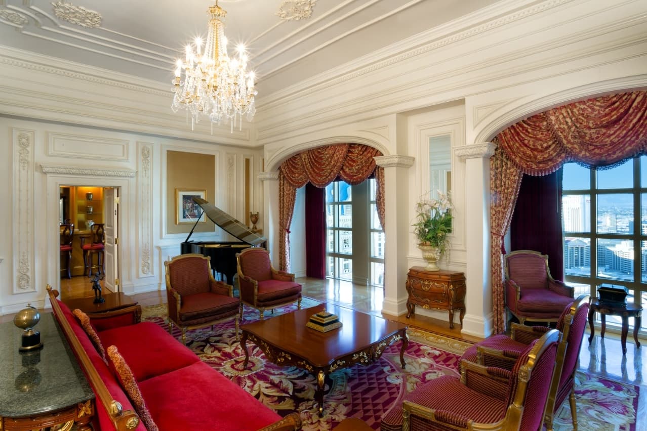 Guest room at the Paris Las Vegas in Las Vegas, Nevada