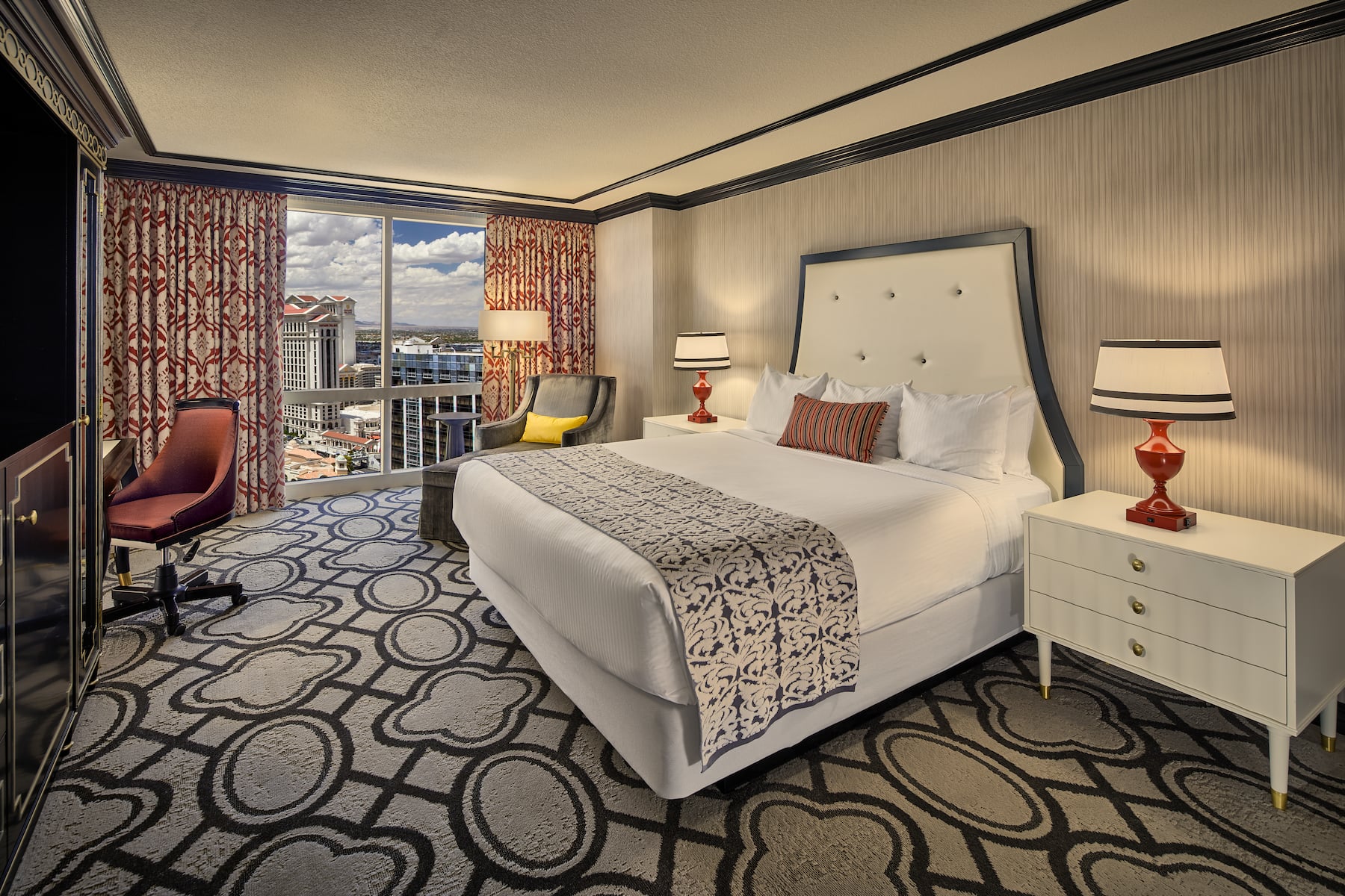Guest room at the Paris Las Vegas in Las Vegas, Nevada