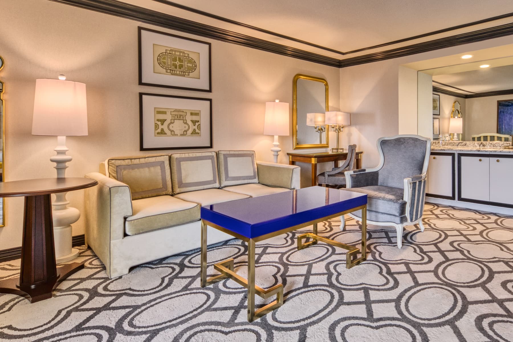 Guest room at the Paris Las Vegas in Las Vegas, Nevada