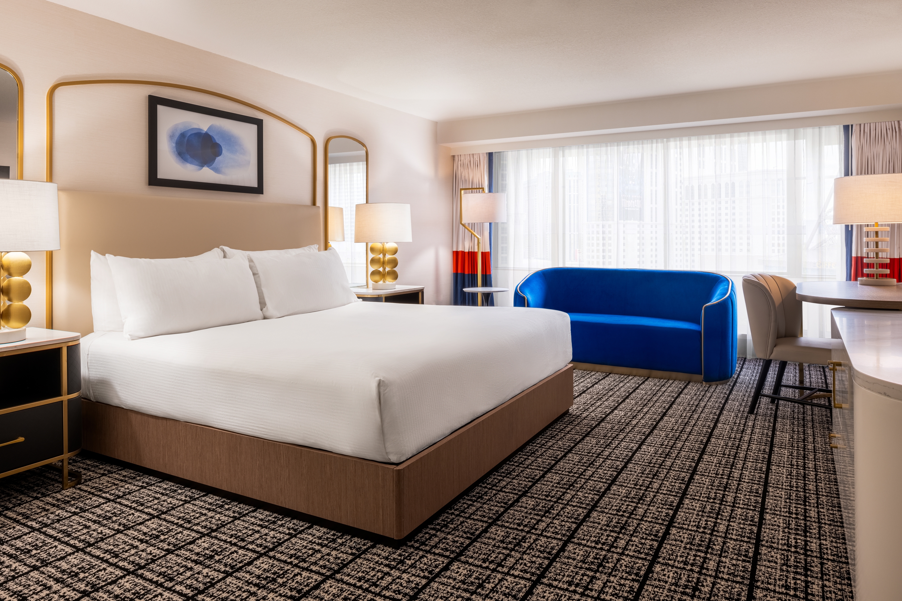 Guest room at the Paris Las Vegas in Las Vegas, Nevada
