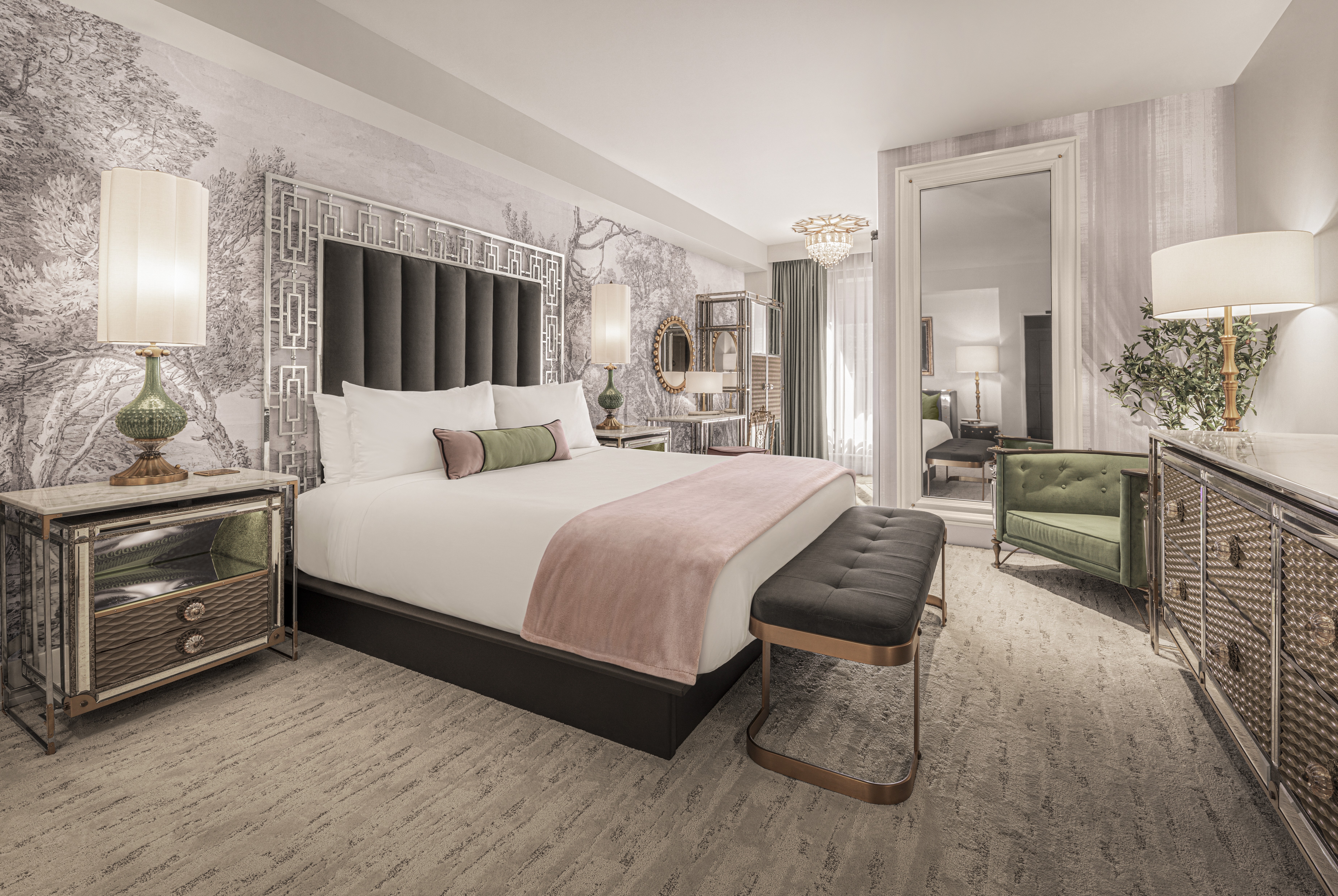 Guest room at the The Vanderpump Hotel in Las Vegas, Nevada