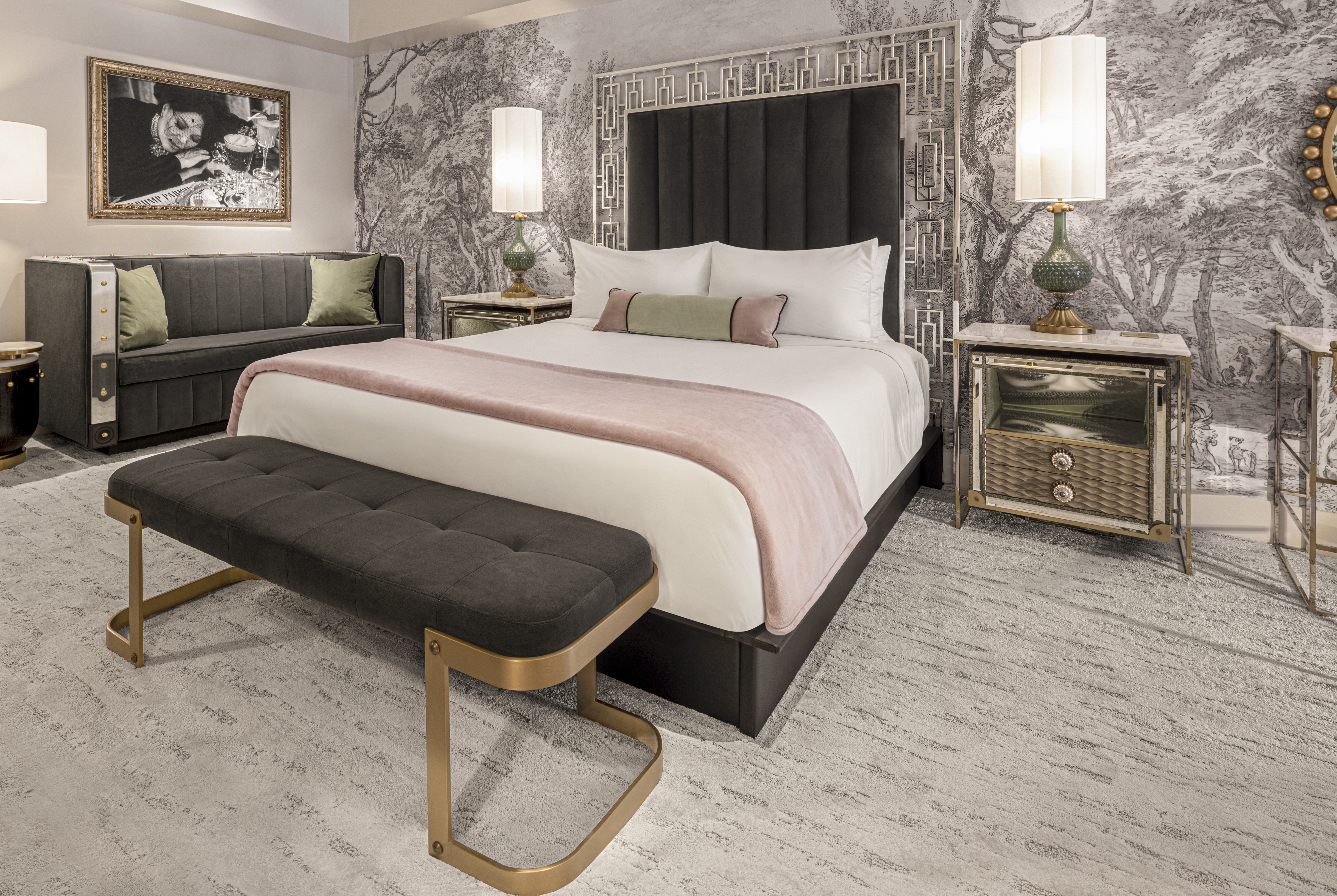 Guest room at the The Vanderpump Hotel in Las Vegas, Nevada