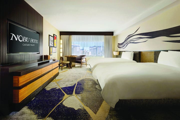 Guest room at the Nobu Hotel Caesars Palace in Las Vegas, Nevada