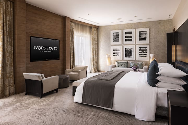 Guest room at the Nobu Hotel Caesars Palace in Las Vegas, Nevada