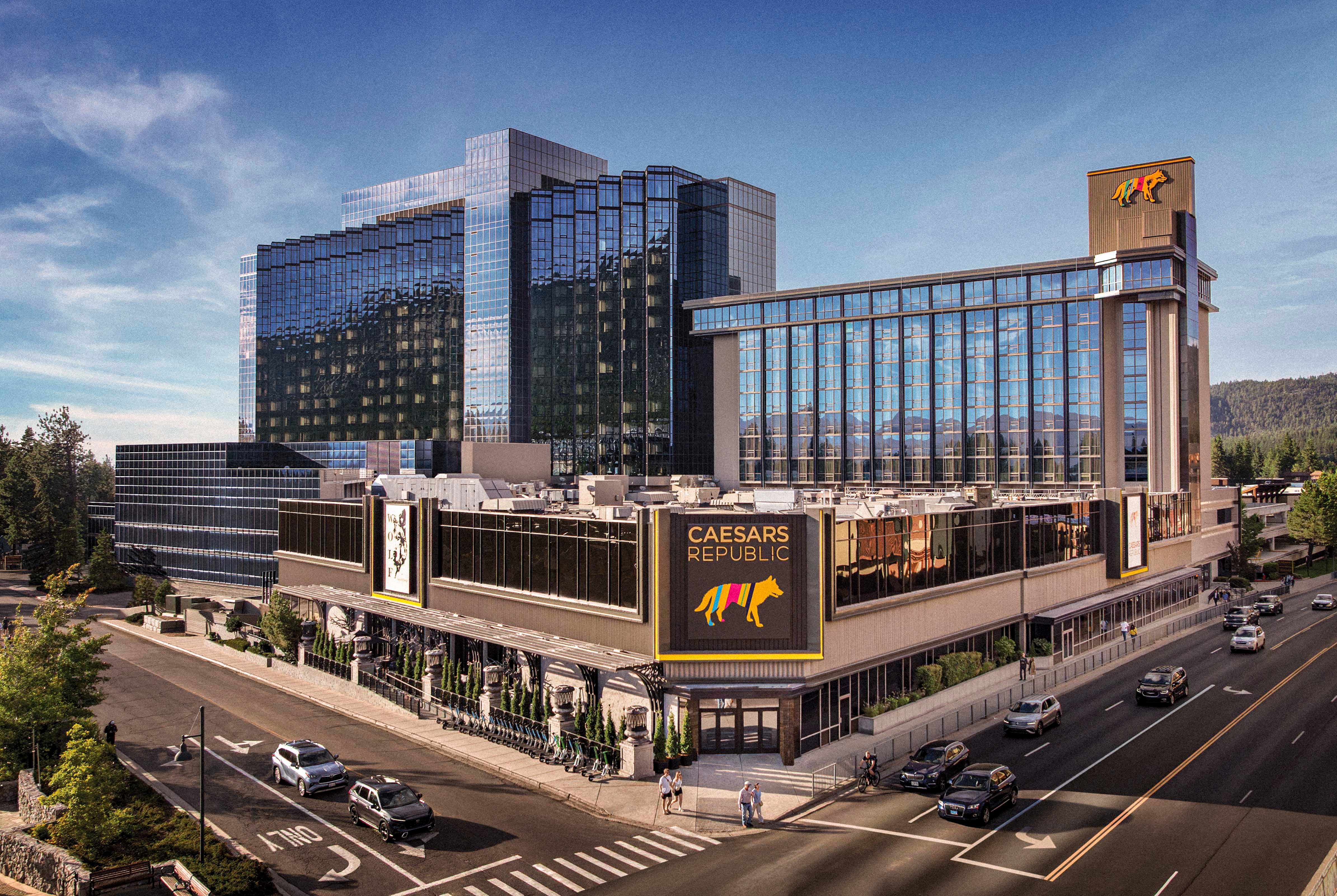 Exterior of Caesars Republic Lake Tahoe hotel in Stateline, Nevada