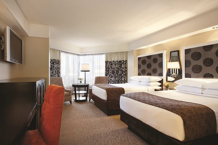 Guest room at the Caesars Republic Lake Tahoe in Stateline, Nevada