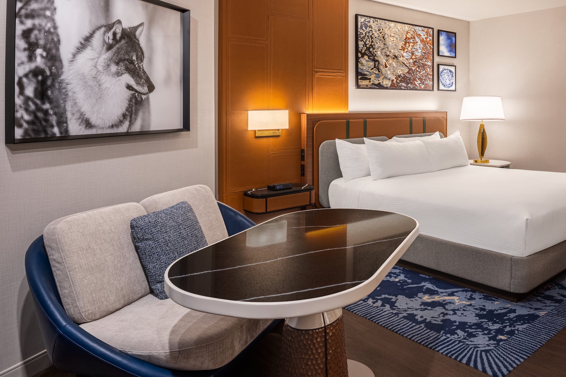 Guest room at the Caesars Republic Lake Tahoe in Stateline, Nevada
